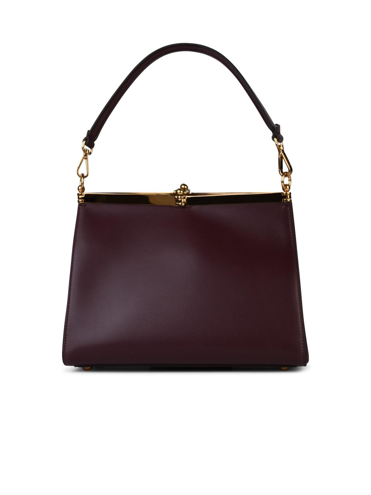 Etro 'Vela' Midi Burgundy Leather Bag Woman