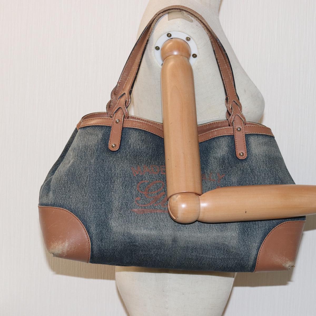 GUCCI Tote Bag Canvas Denim Blue 348715 525040 77495