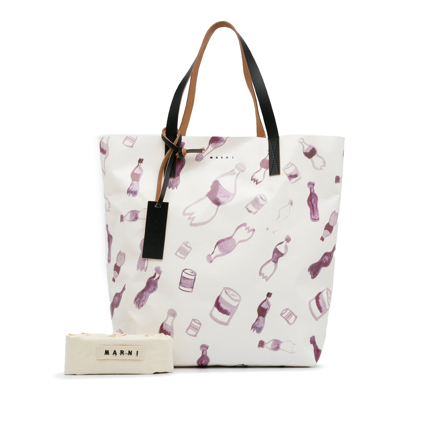 White Marni Printed Tote Bag