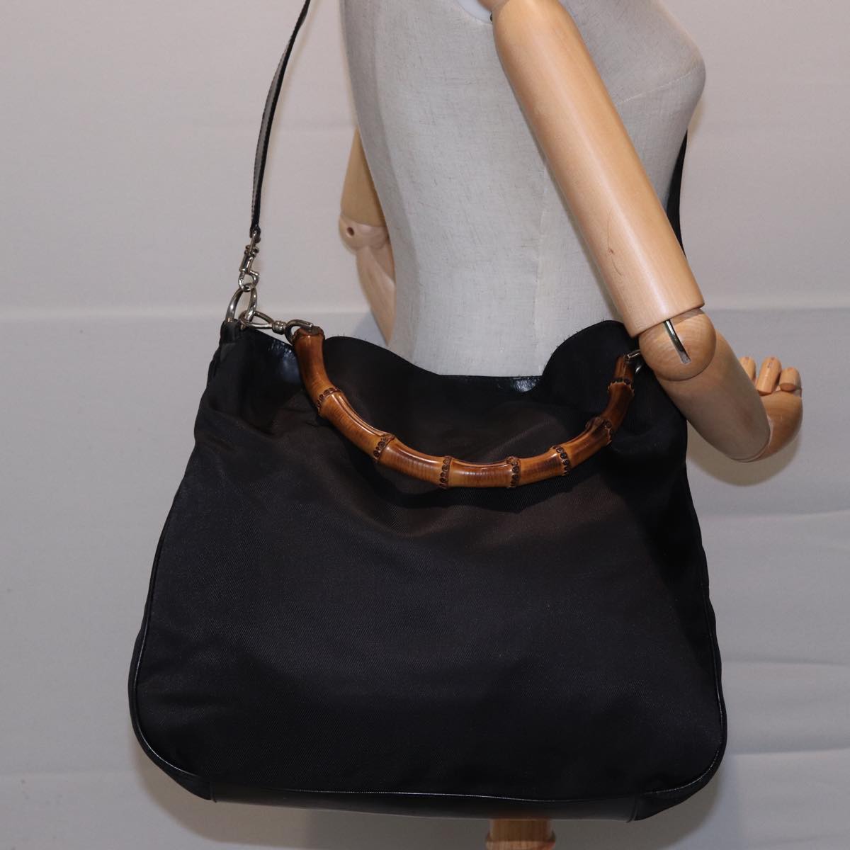 GUCCI Shoulder Bag Nylon Black 001 1998 1577 78240