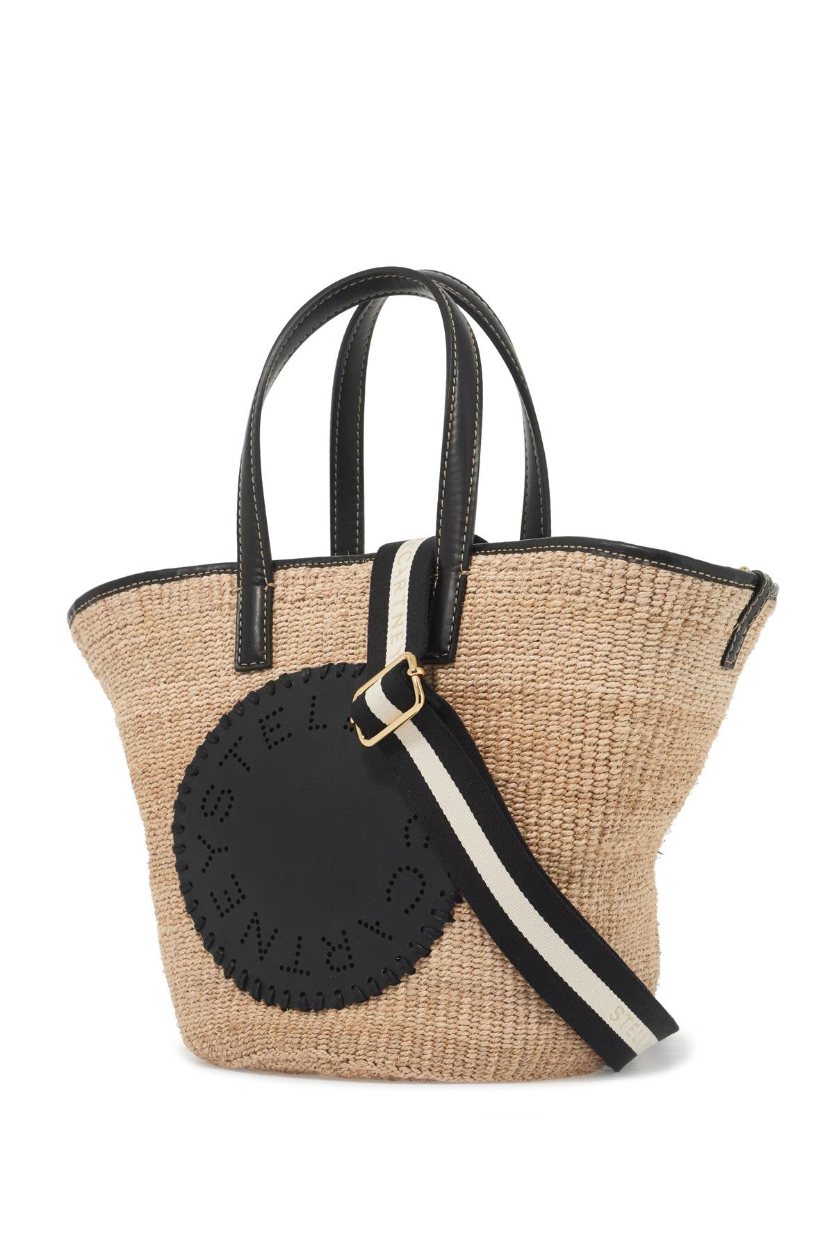 Stella Mccartney Raffia Shoulder Bag With Logo. Women