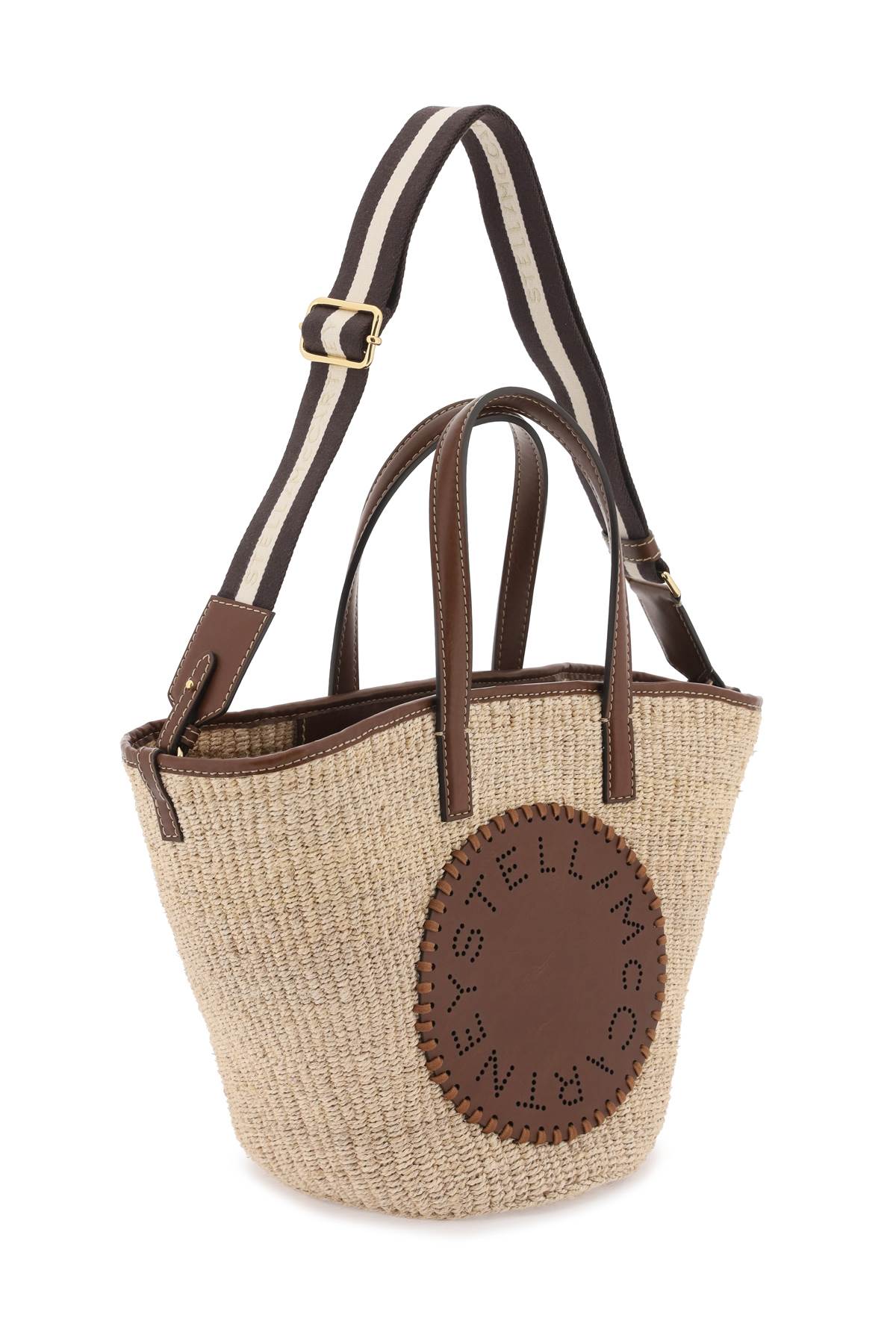 Stella Mccartney Raffia Shoulder Bag With Logo. Women