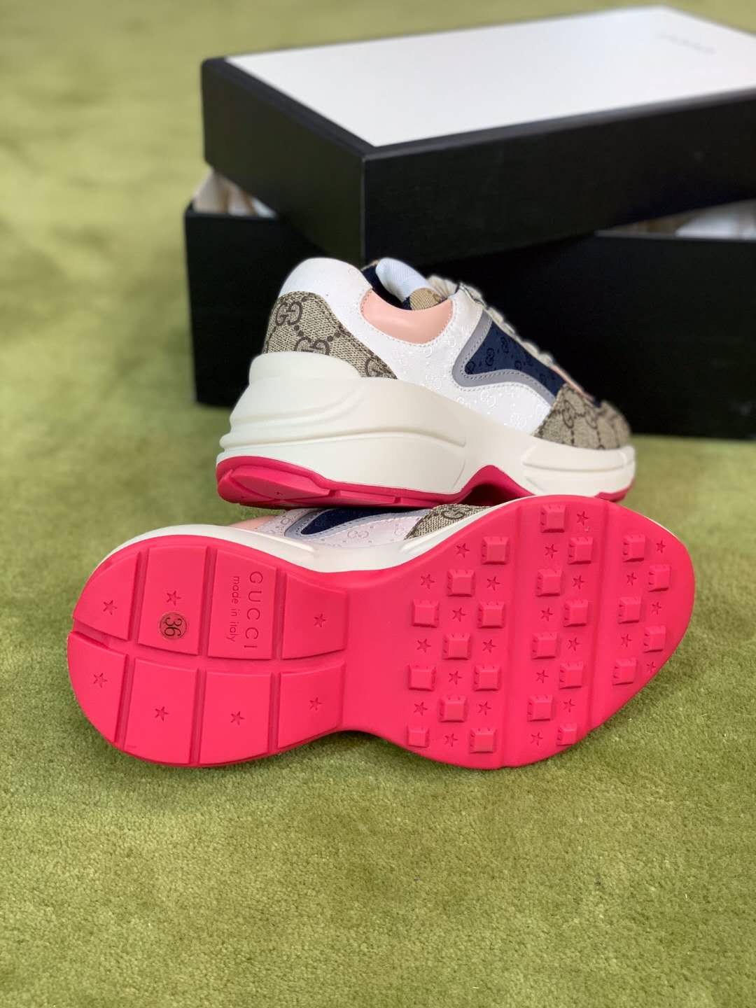 GLM-GCI Rhyton GG Brown Pink Sneaker 046