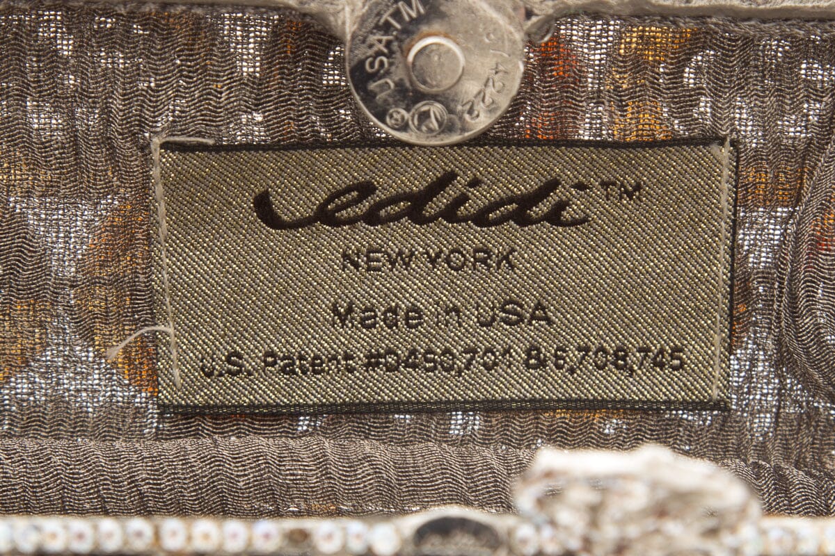 Edidi Silver Embellished Rectangle Clutch