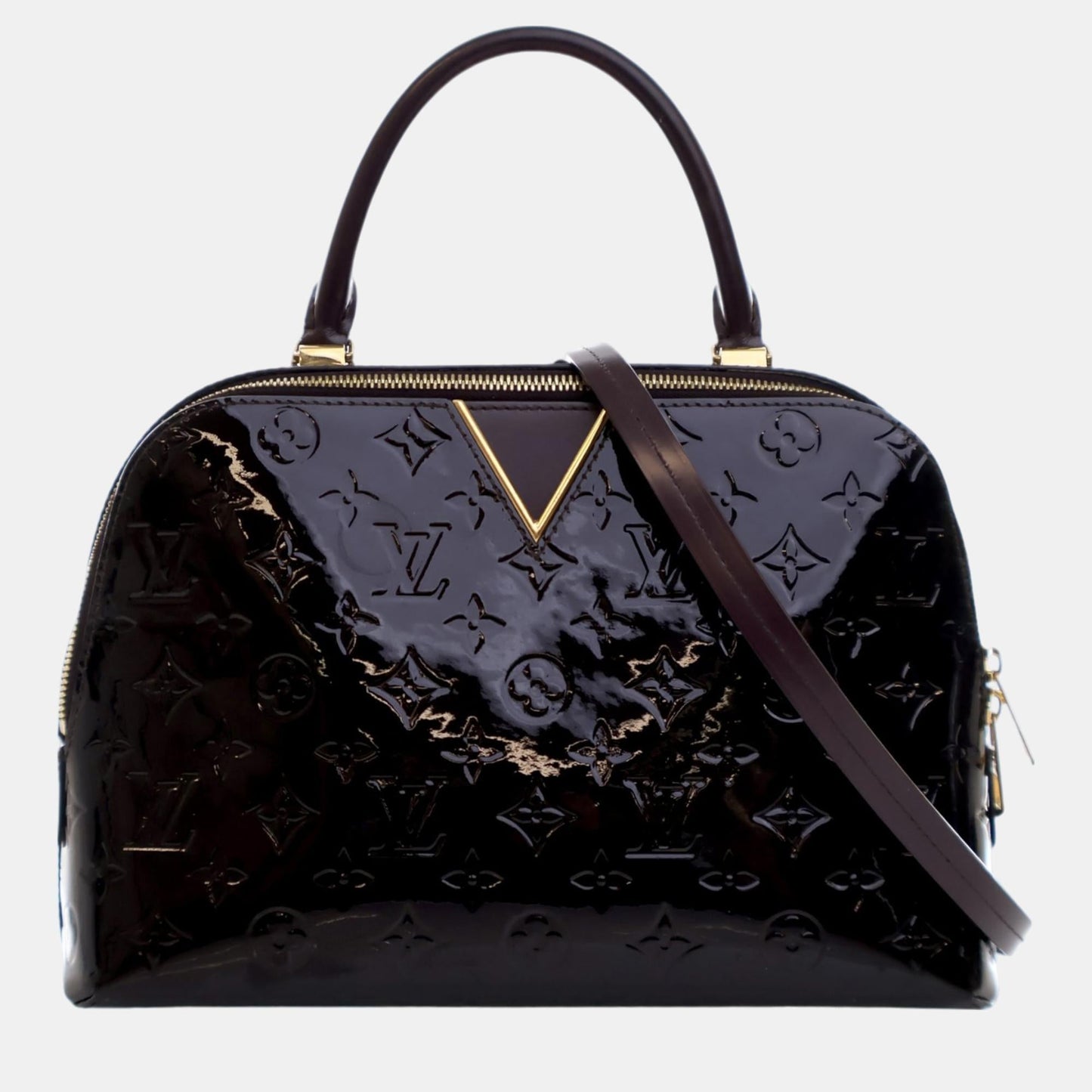 Chanel Purple Monogram Vernis Leather Melrose Shoulder Bag