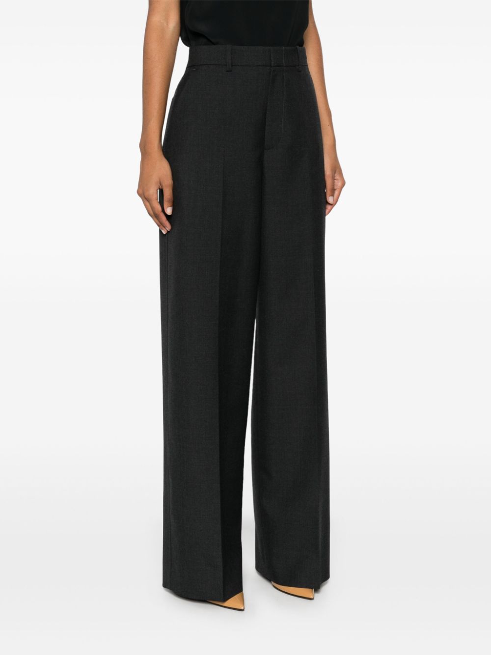 GUCCI High-Waisted Wool Trousers with Tailored Wide Leg