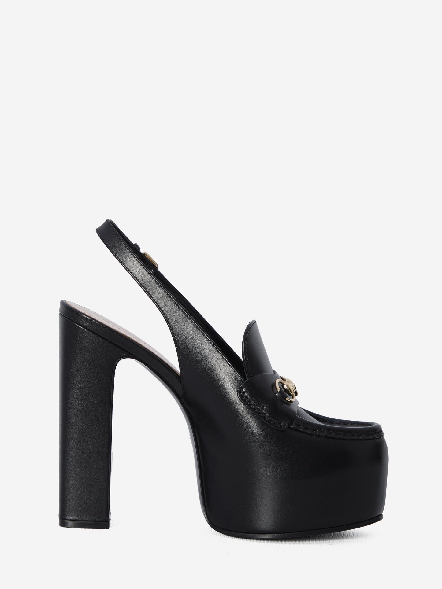 GUCCI High Heel Platform Slingback Loafers 14.5cm
