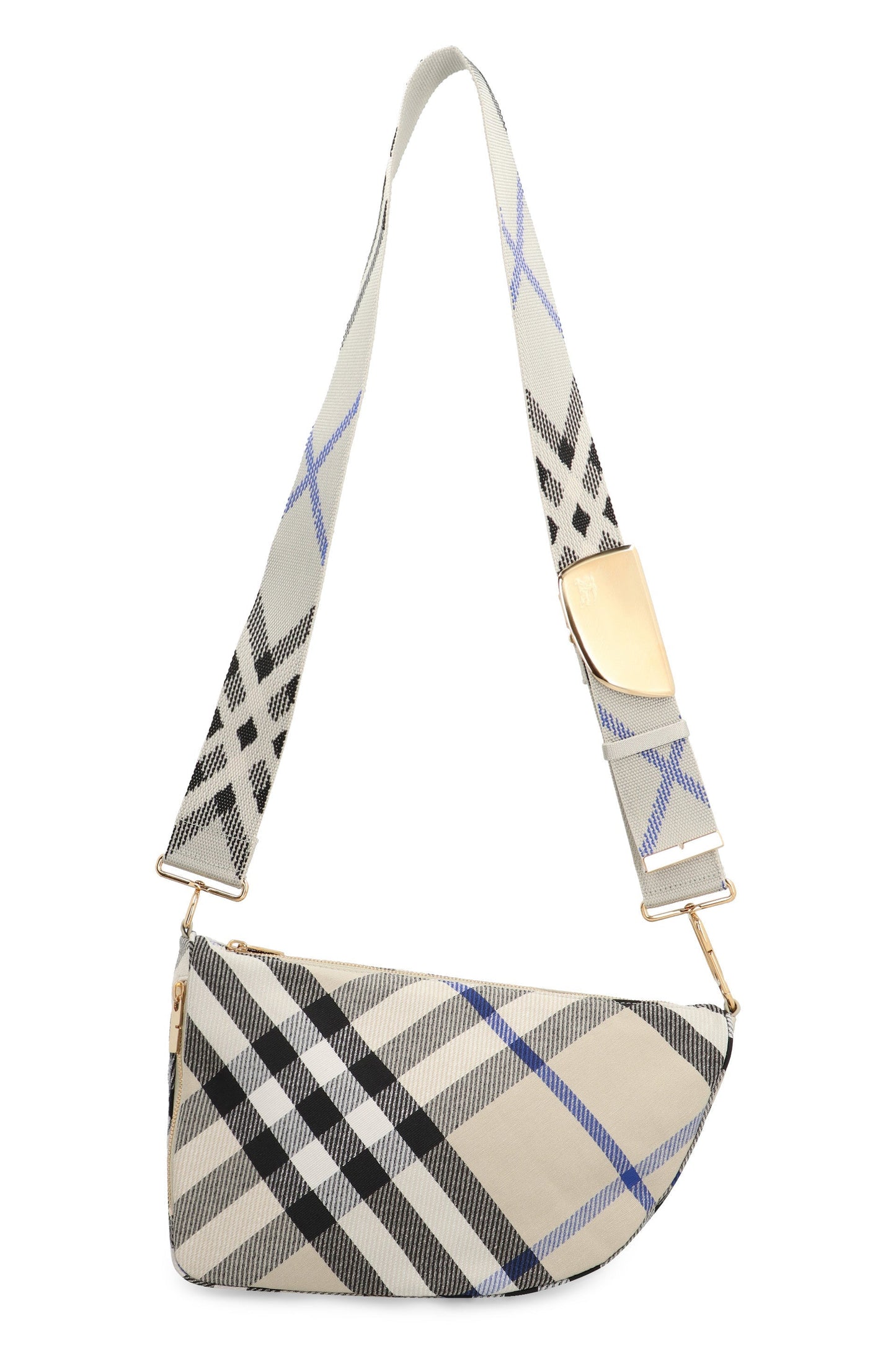 MEDIUM SHIELD BAG WITH CHECK PATTERN