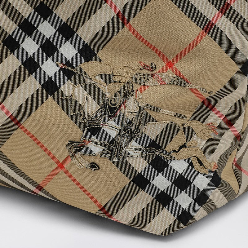 Burberry Check Sand Small Tote Bag Men