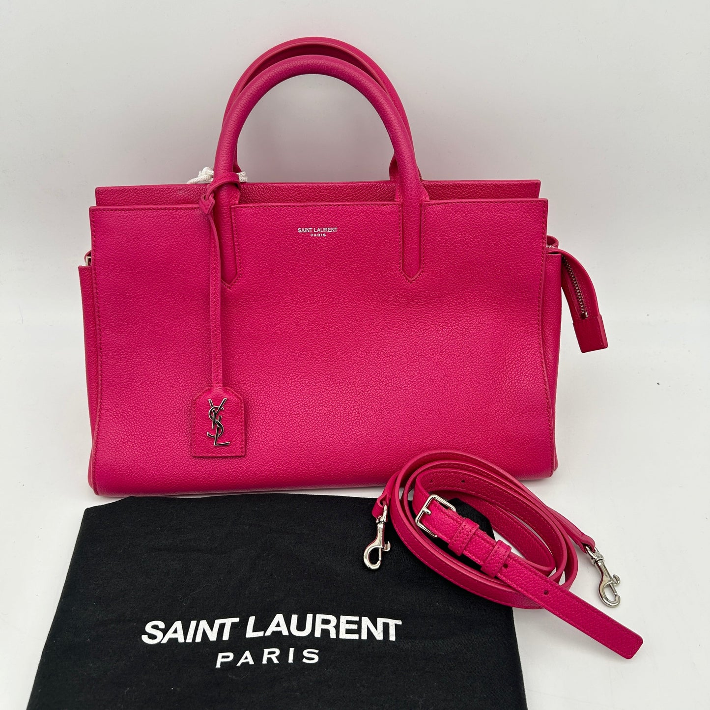Saint Laurent Cabas Rive Gauche Pink Leather Tote Medium