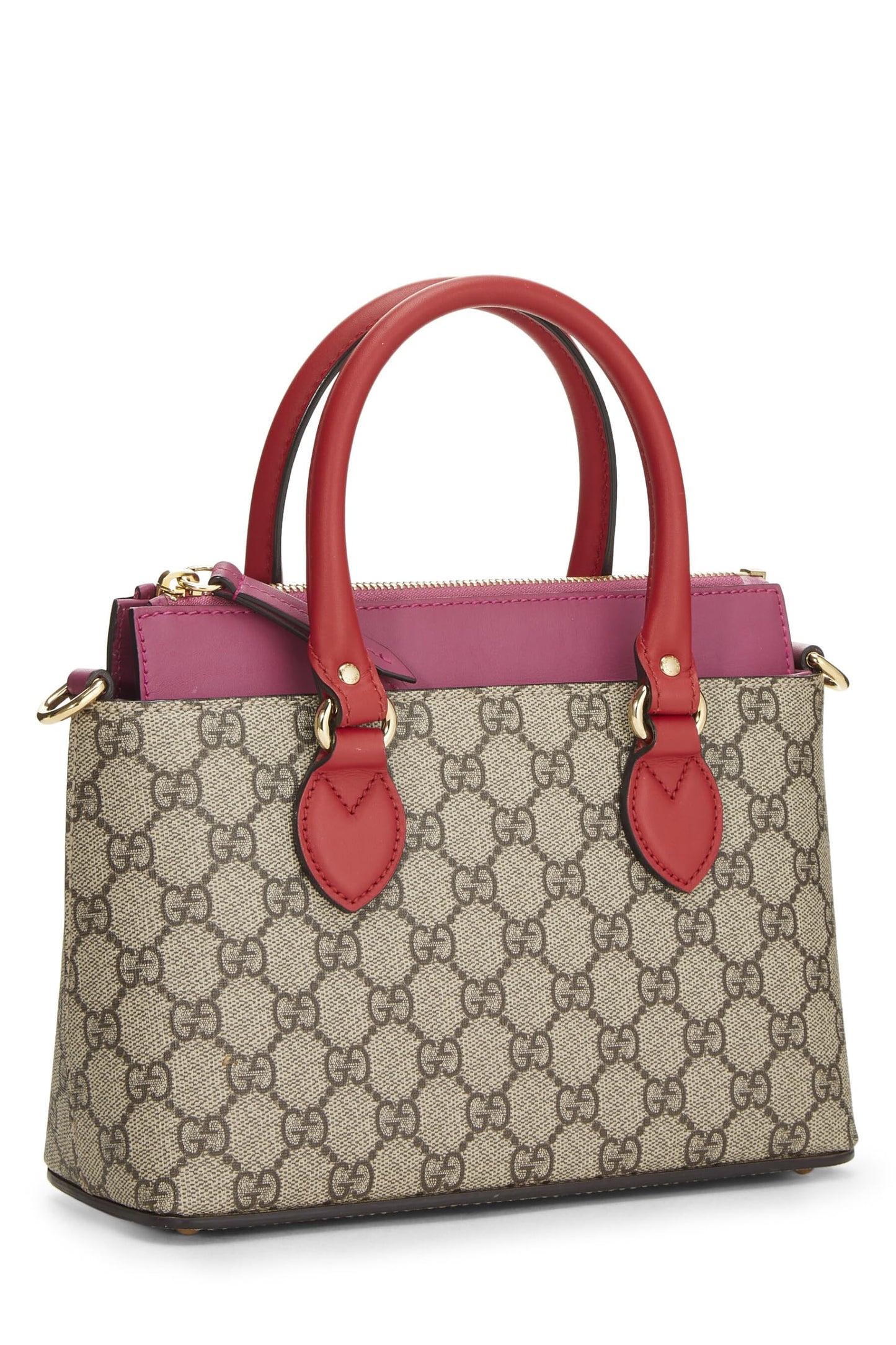 Gucci, Pink & Red GG Supreme Canvas Tote Small, Multi