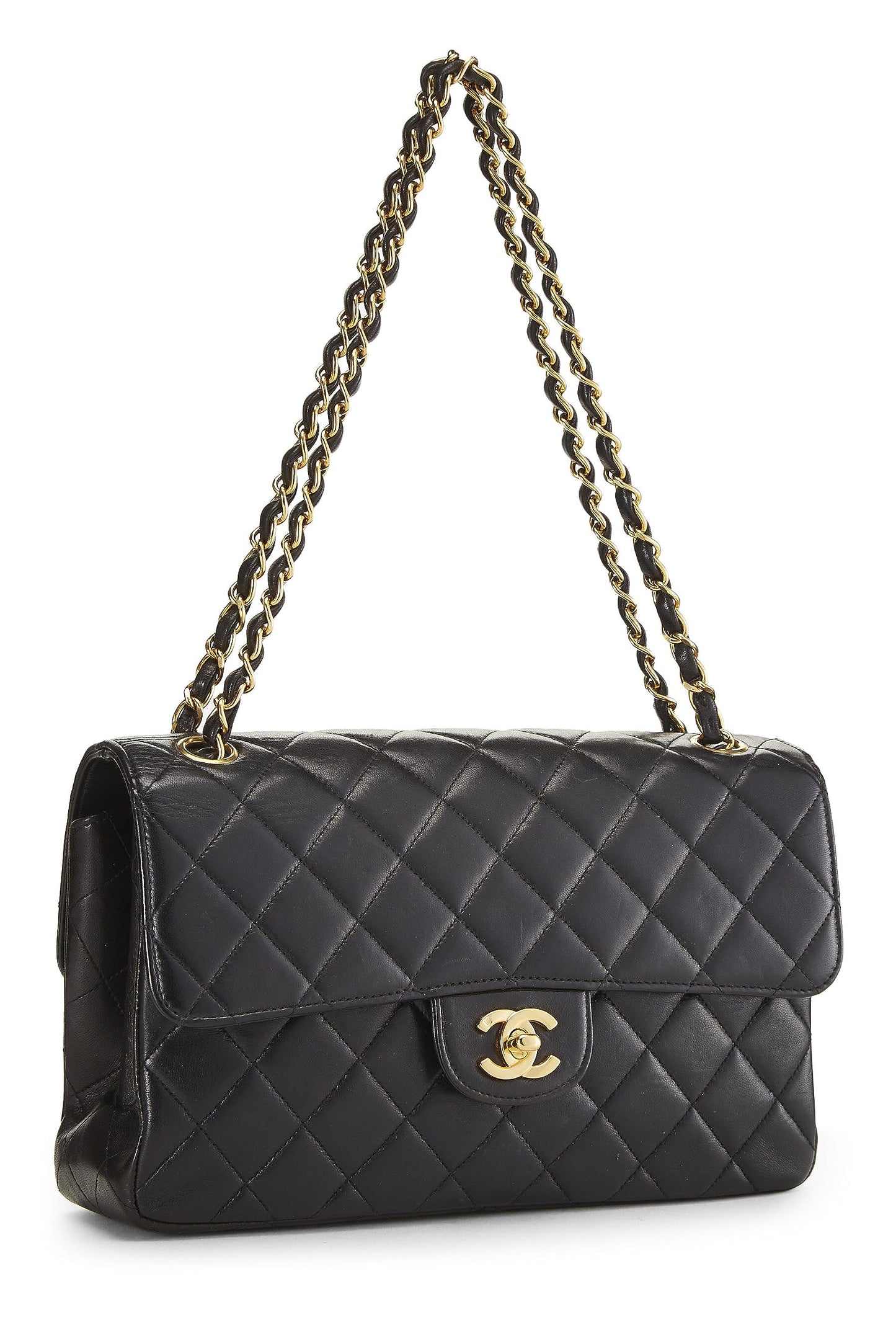 Chanel, Black Quilted Lambskin Double Sided Classic Flap Medium, Black
