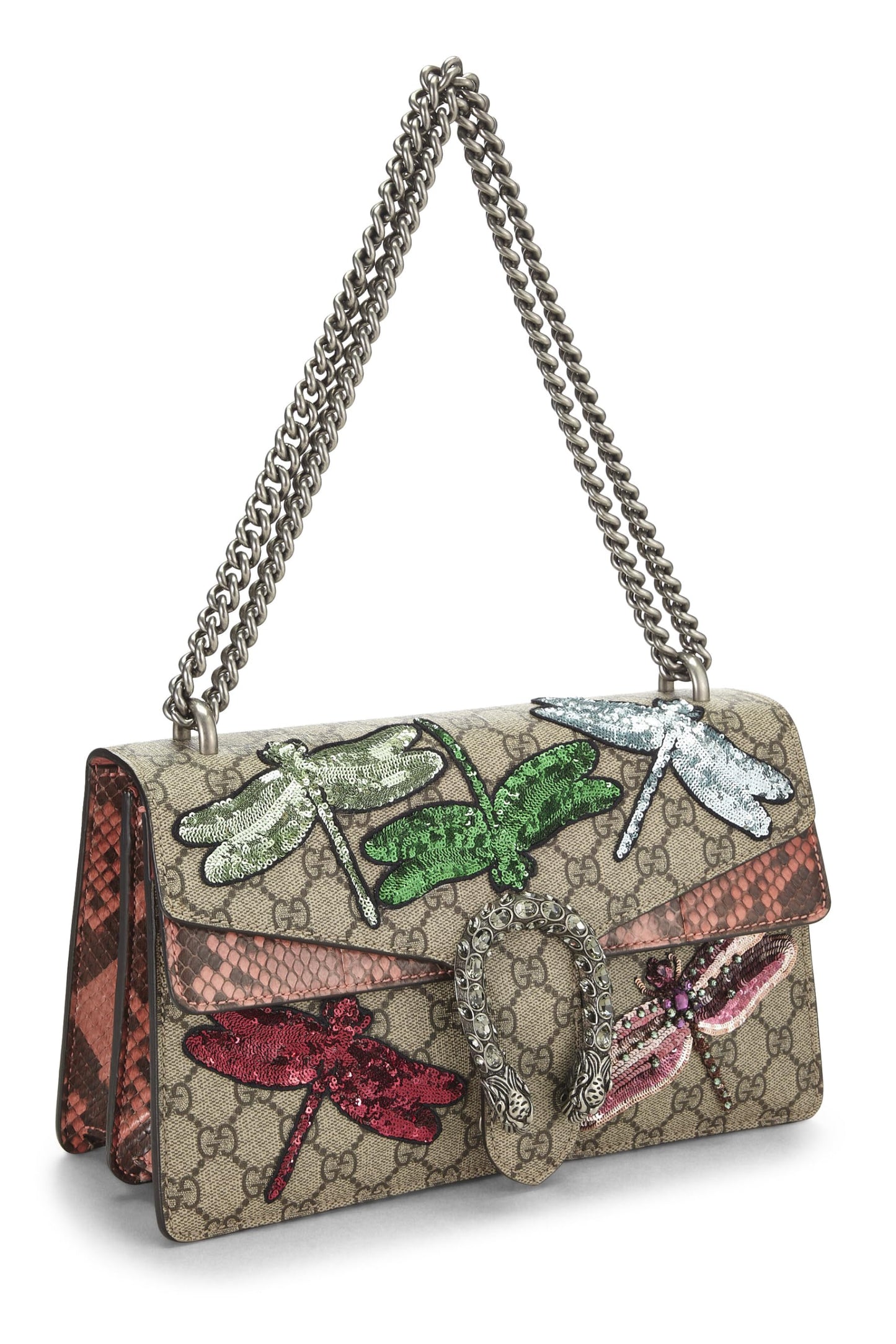 Gucci, Original GG Supreme Canvas Embroidered Dionysus Medium, Pink