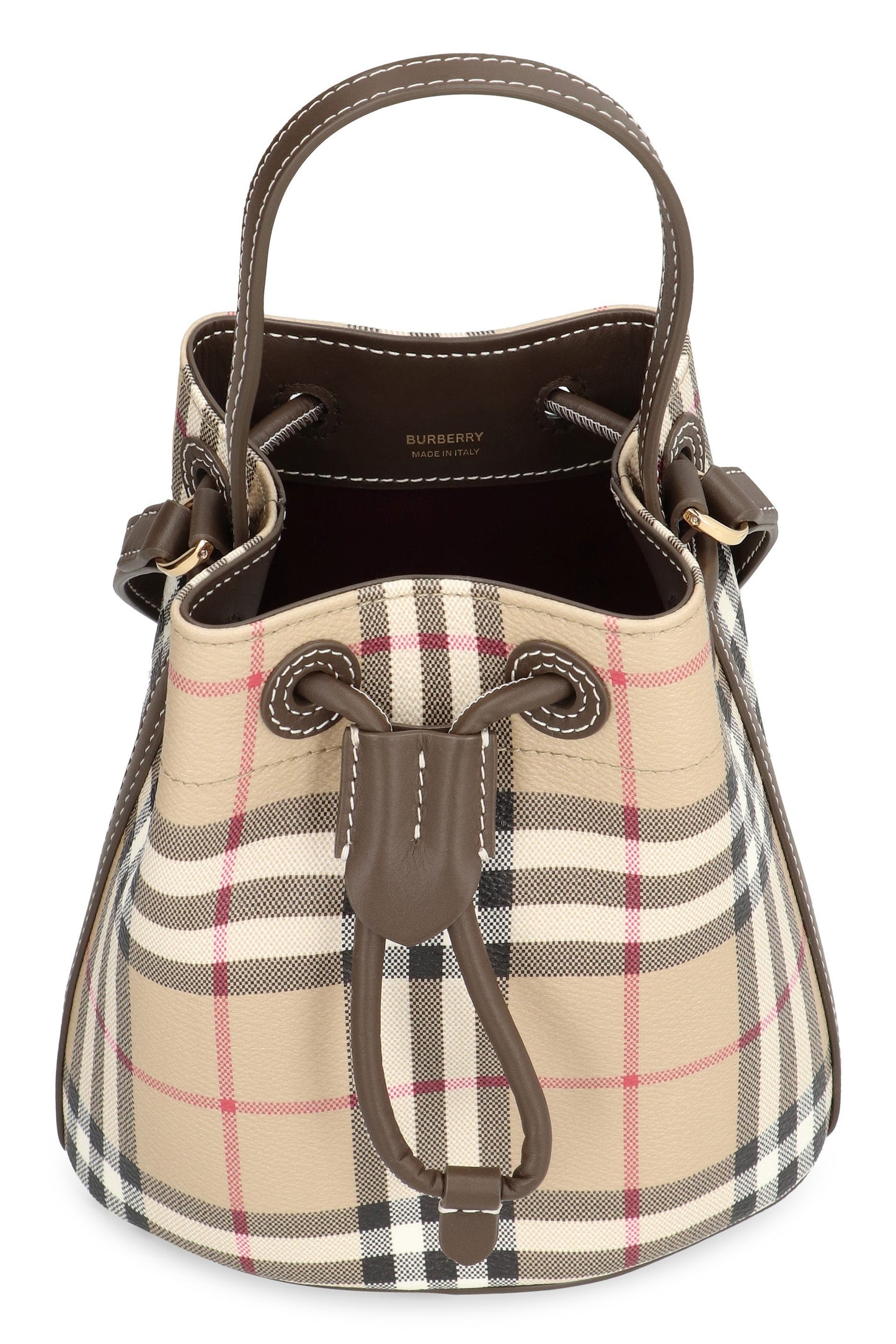 CHECK MINI BUCKET BAG