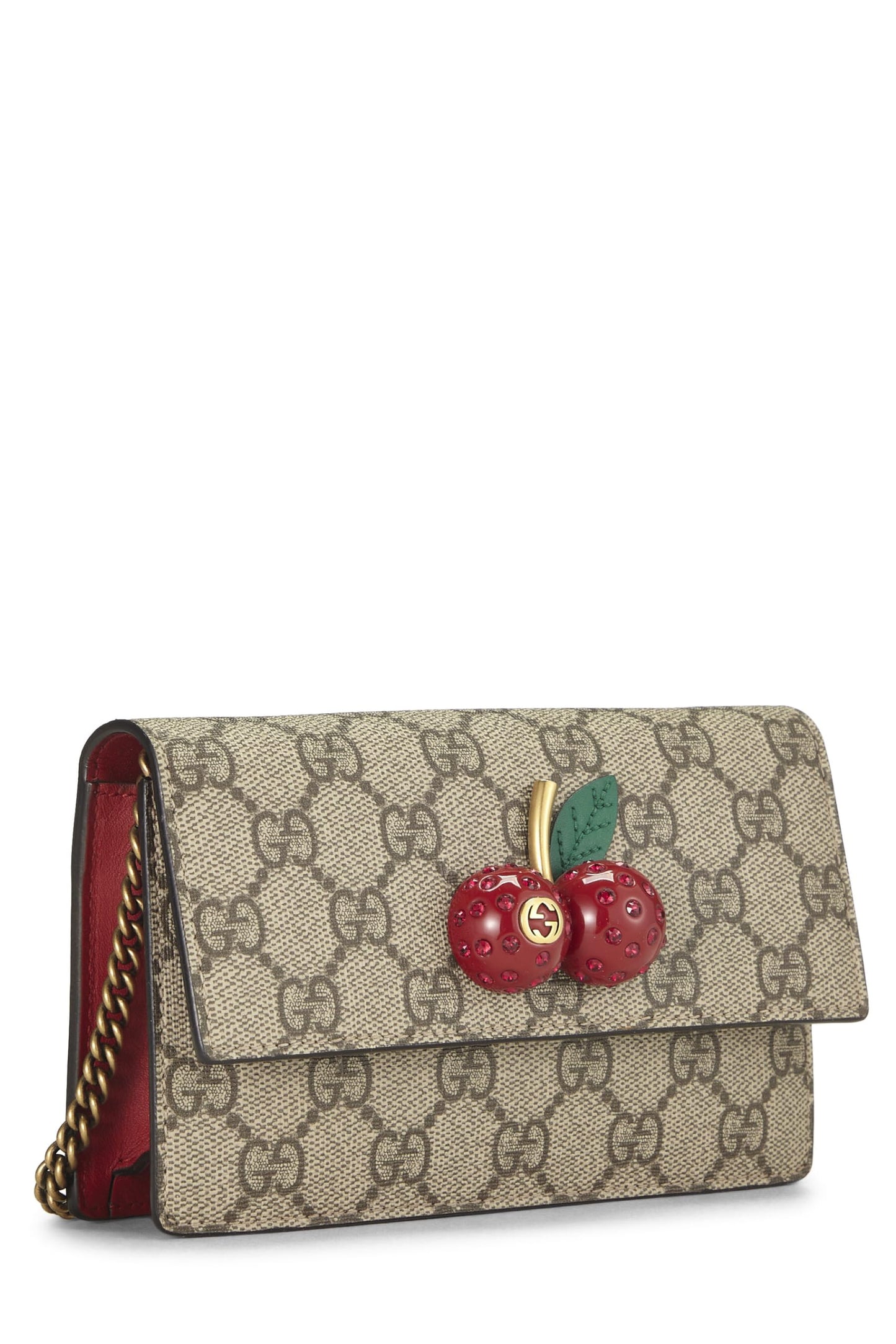 Gucci, Original GG Supreme Canvas Cherry Convertible Clutch Mini, Red
