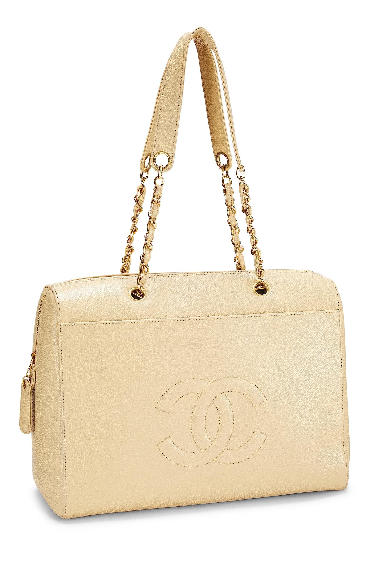 Chanel, Beige Caviar Zip Tote Small, Beige