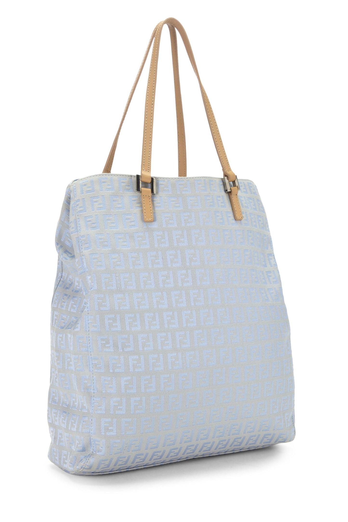 Fendi, Blue Zucchino Canvas Vertical Tote Small, Blue