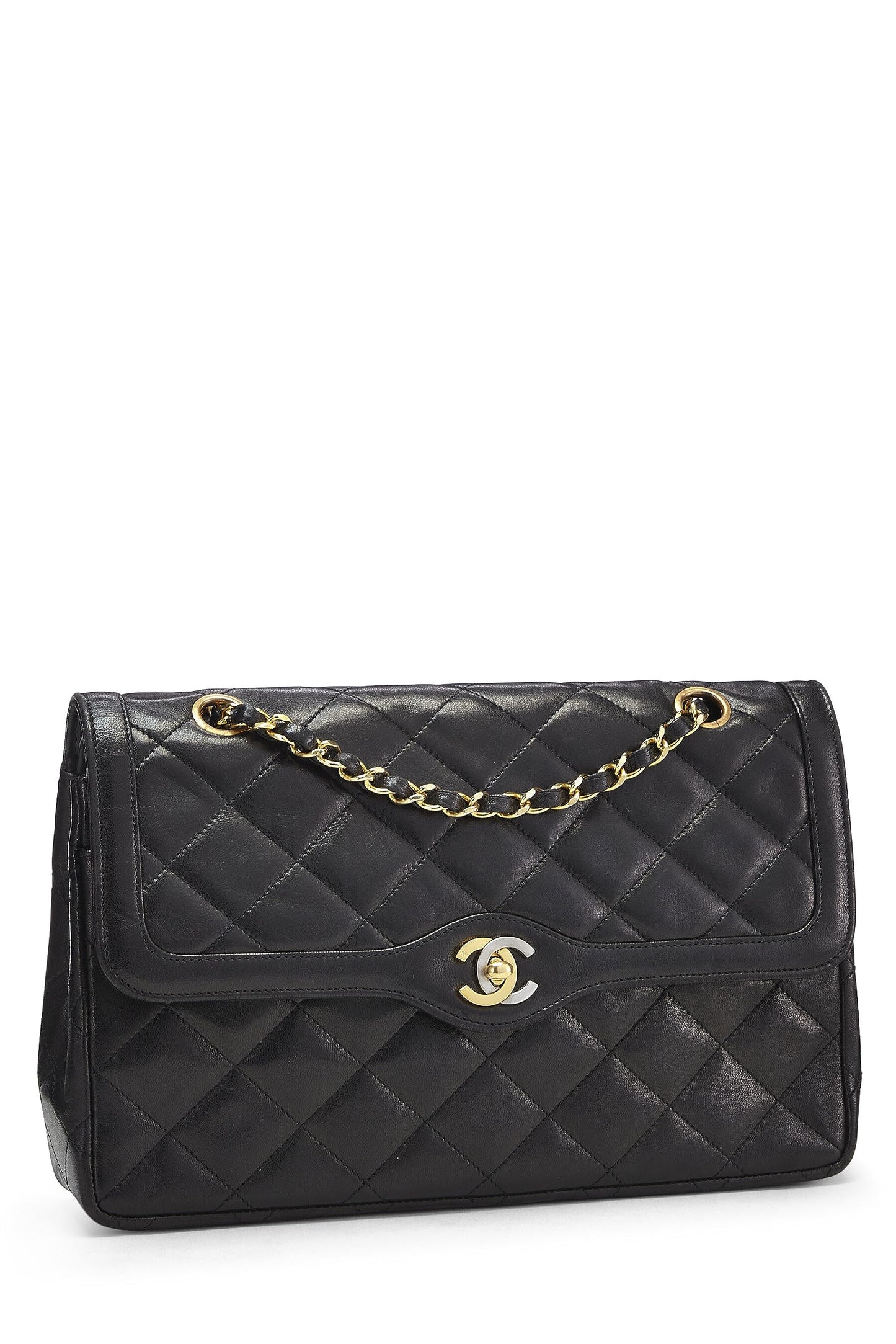Chanel, Black Quilted Lambskin Paris Limited Double Flap Jumbo, Black