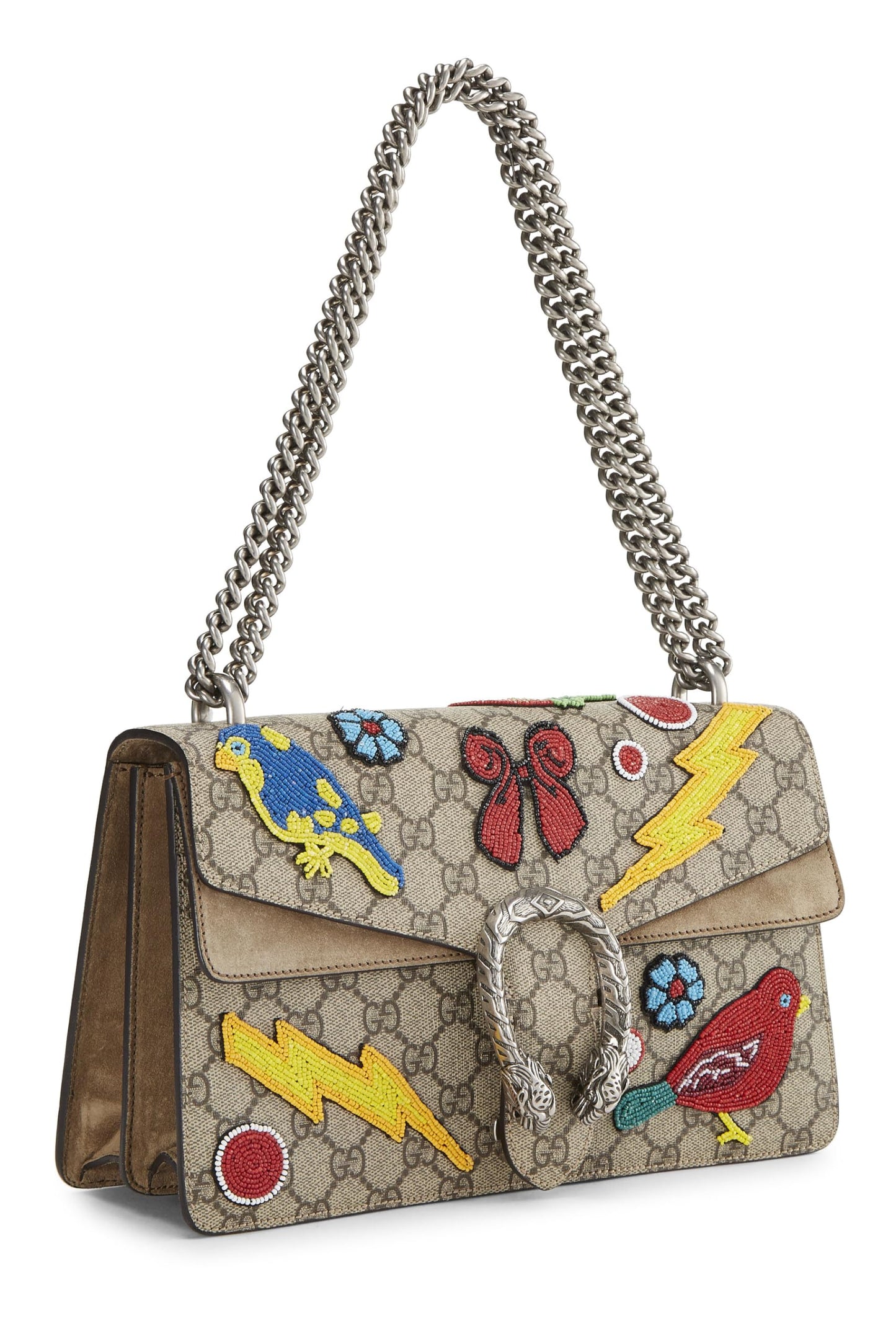 Gucci, Original GG Supreme Canvas Embellished Dionysus Shoulder Bag Small, Brown