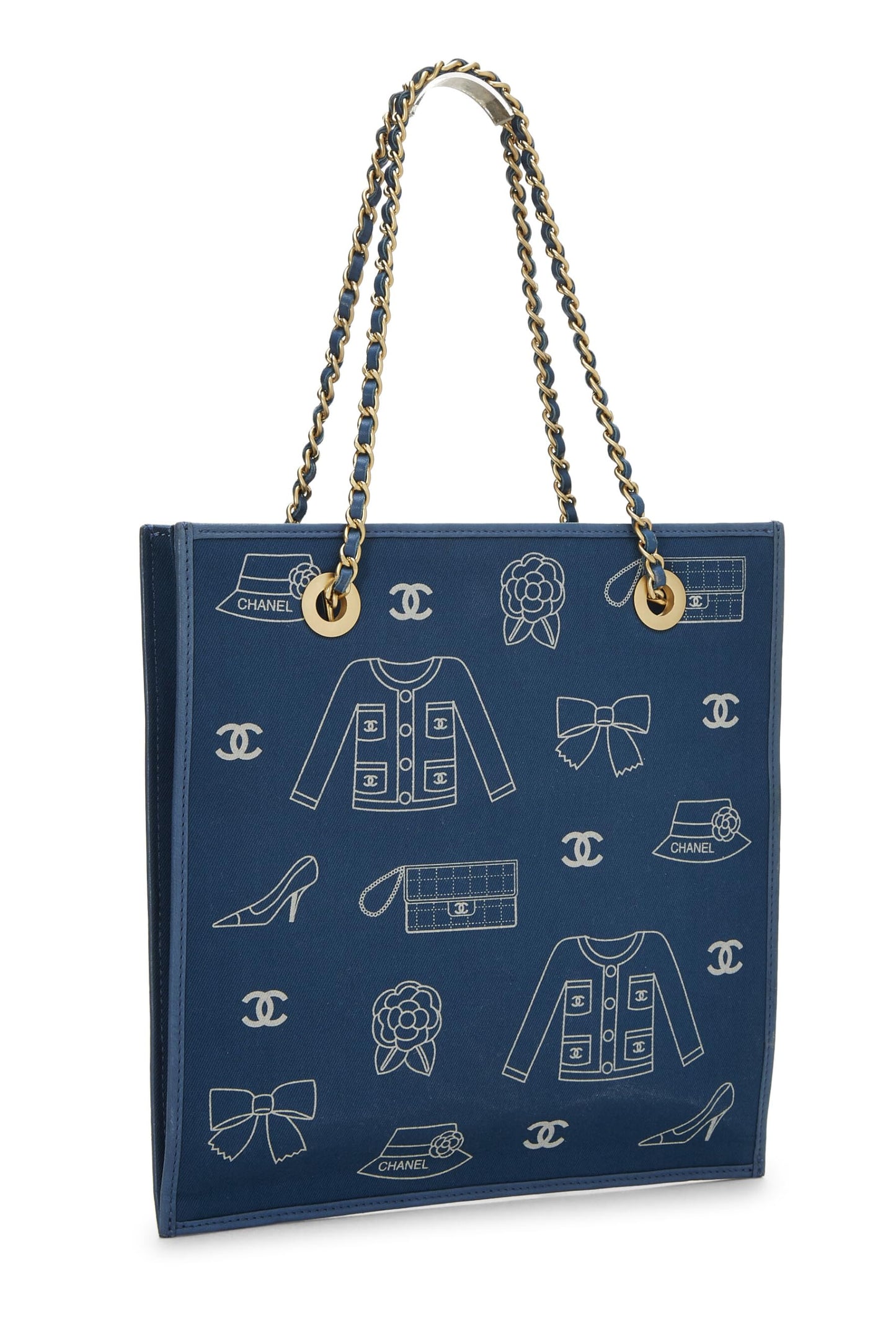 Chanel, Blue Canvas Icon Print Small, Blue