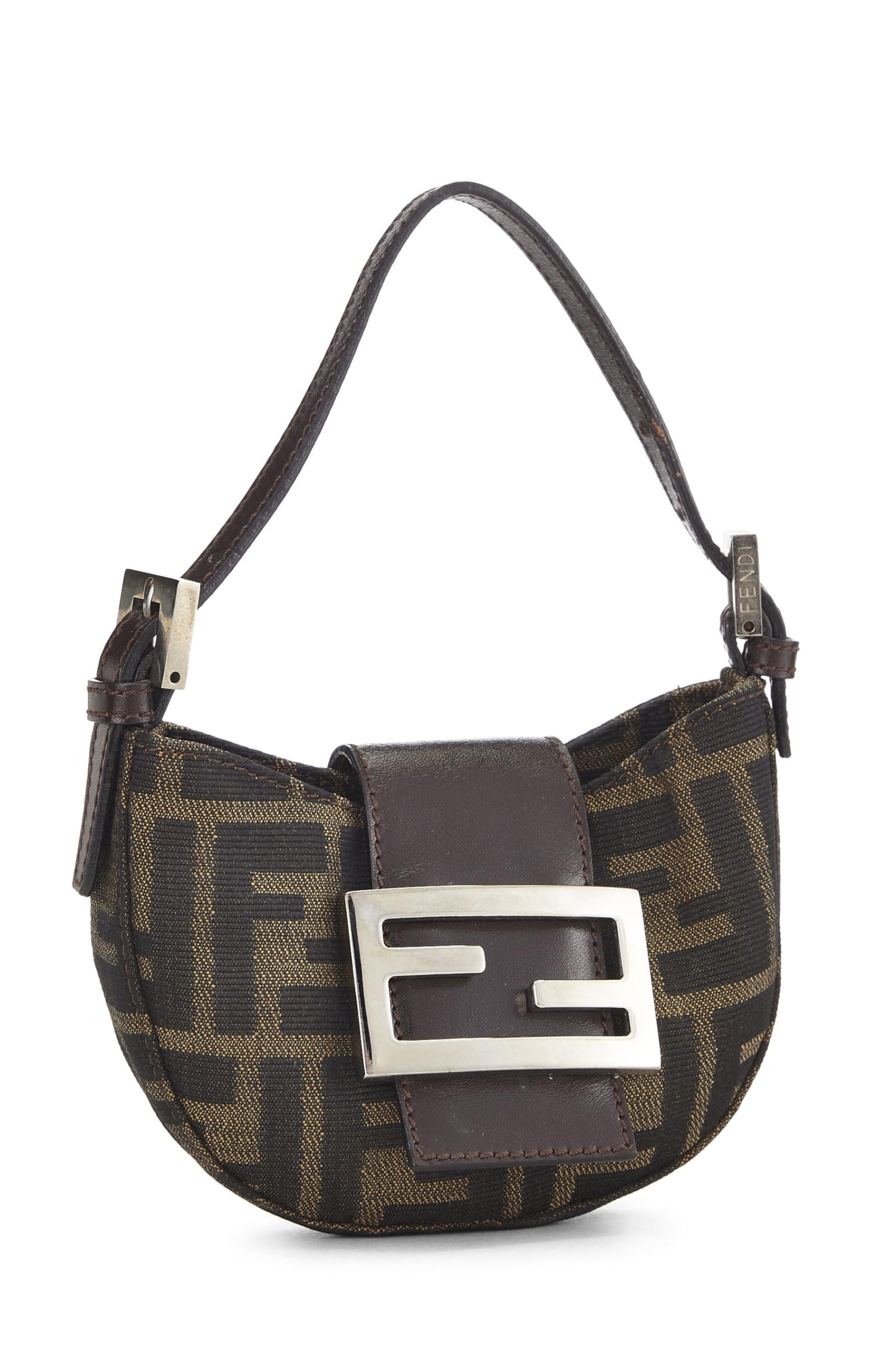 Fendi, Brown Zucca Canvas Croissant Mini, Brown