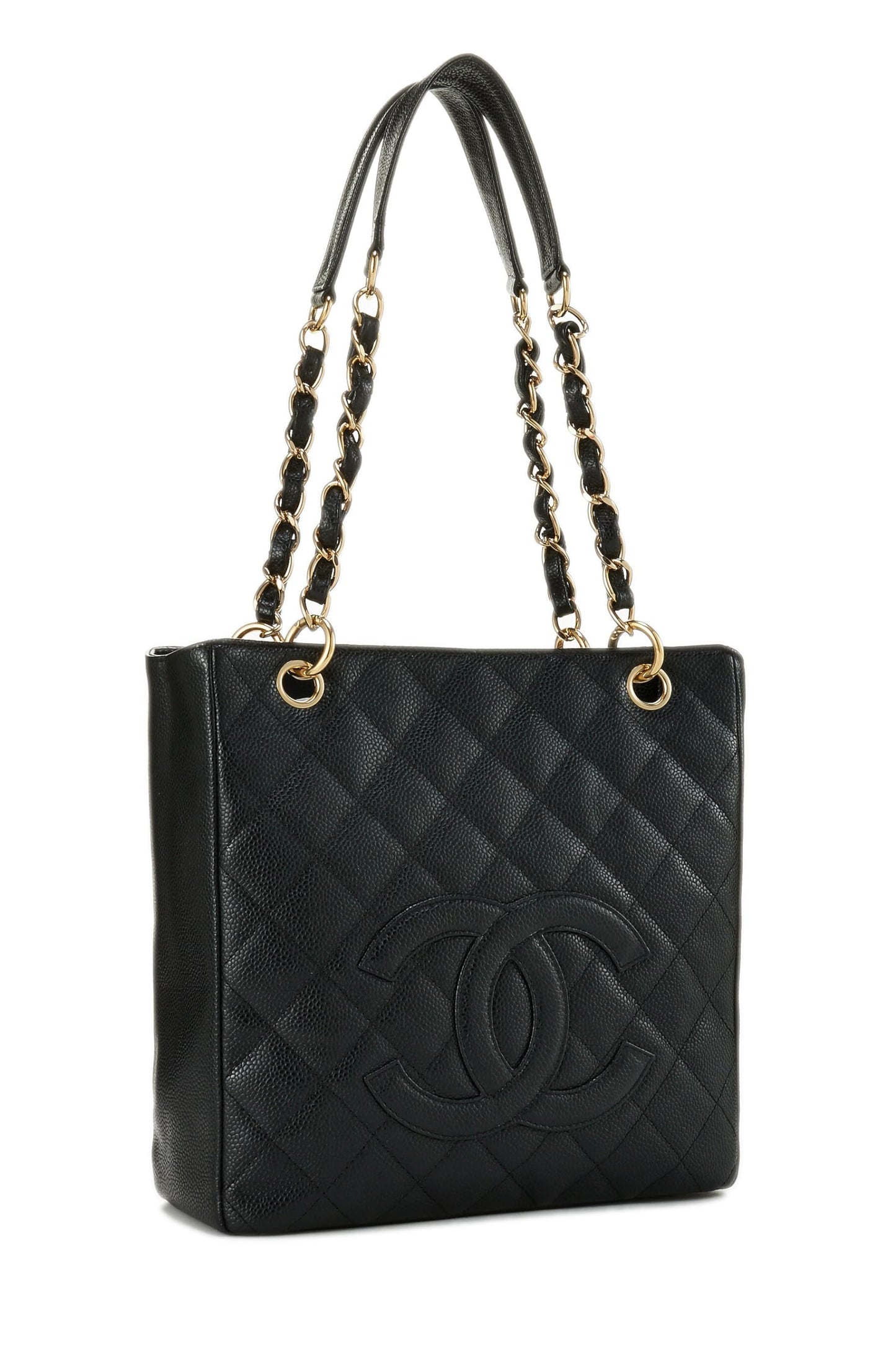 Chanel, Black Quilted Caviar Petite Shopping Tote (PST), Black