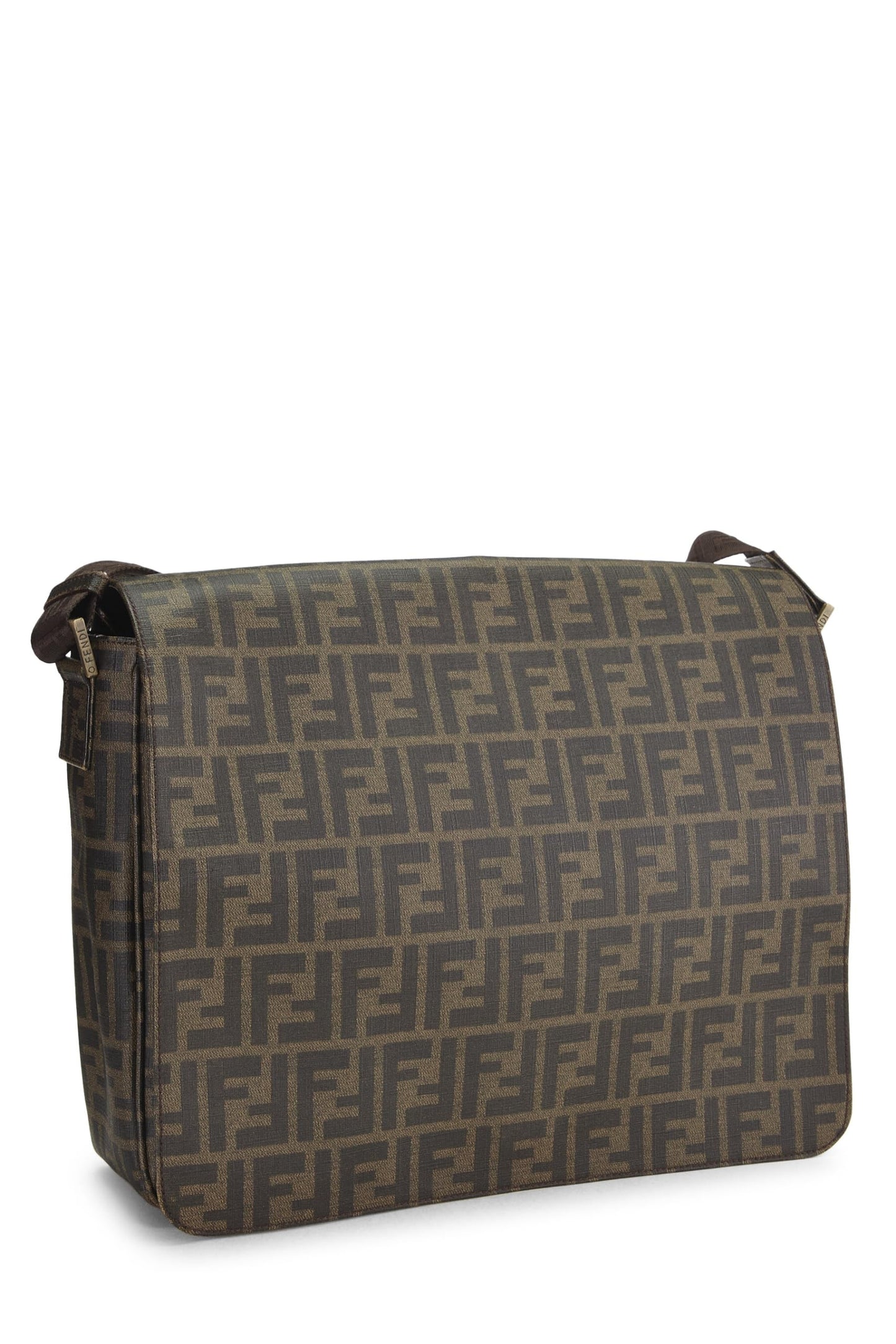 Fendi, Brown Zucca Coated Canvas Messenger Large, Brown