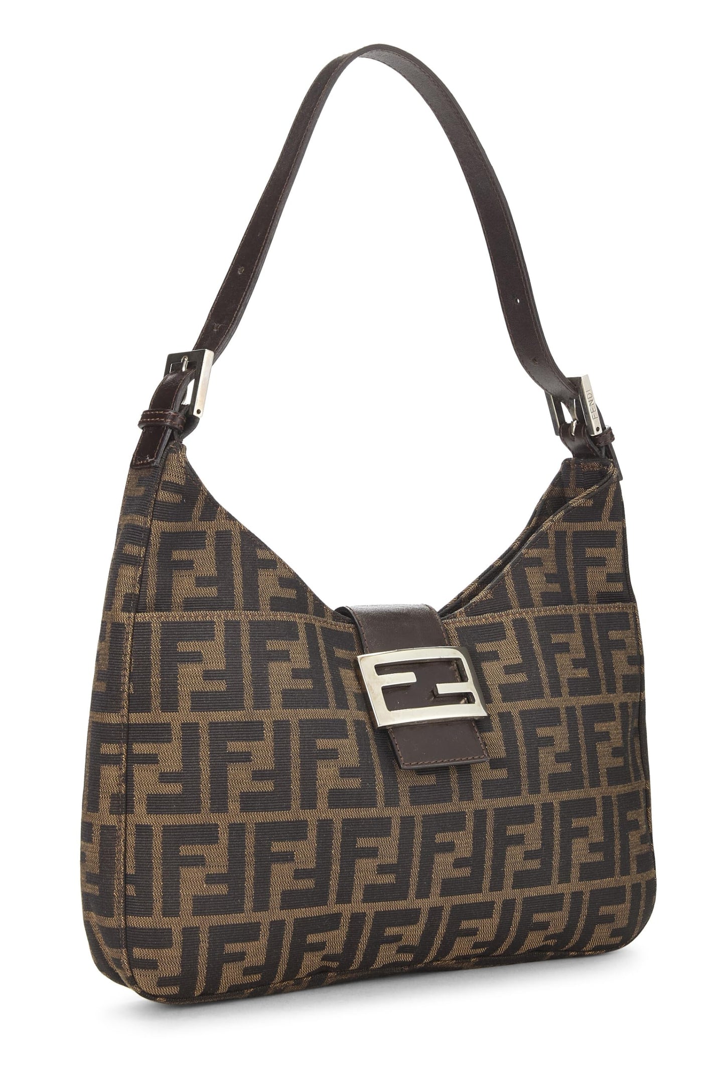 Fendi, Brown Zucca Canvas Shoulder Bag, Brown