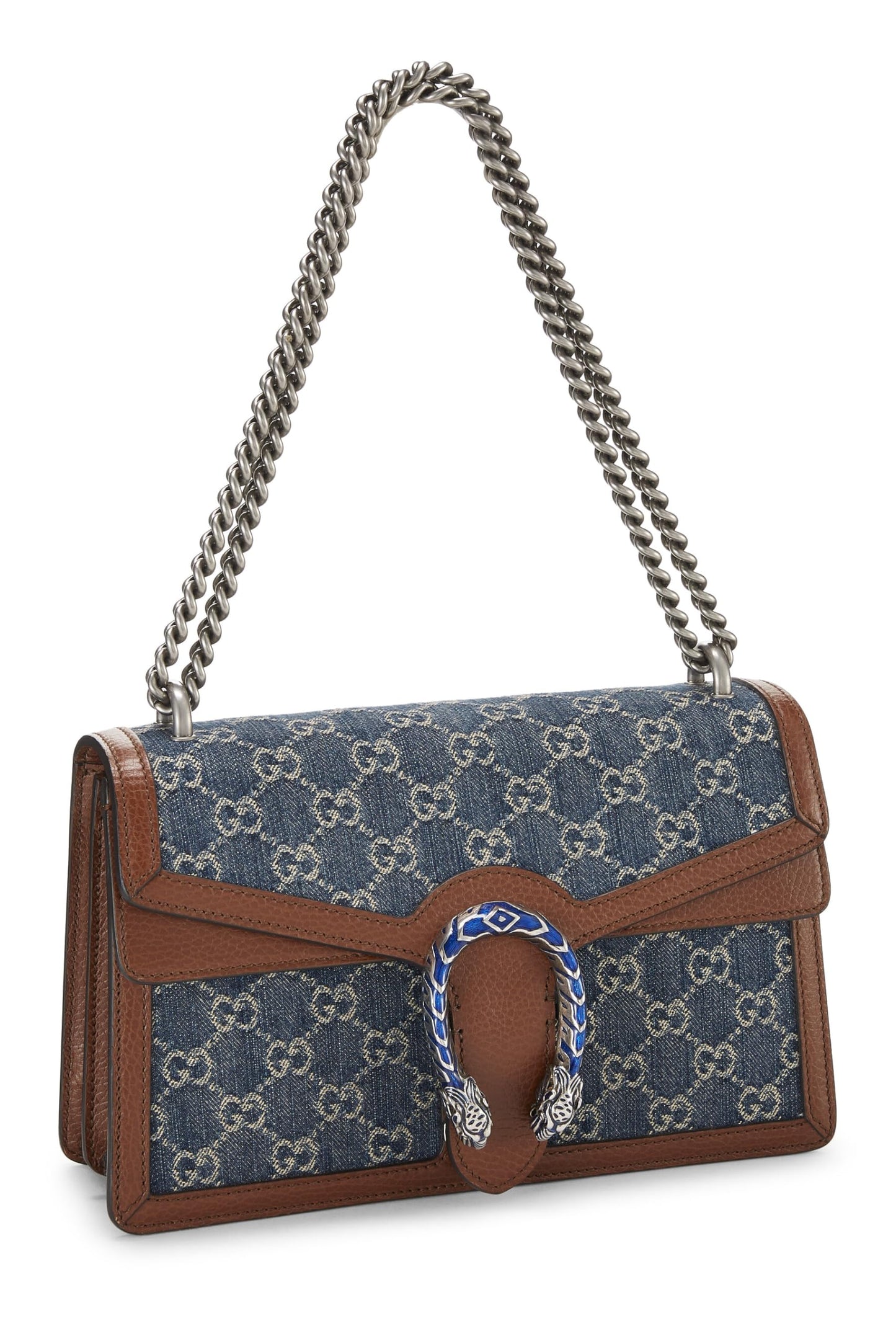 Gucci, Blue Denim Dionysus Shoulder Bag Small, Blue