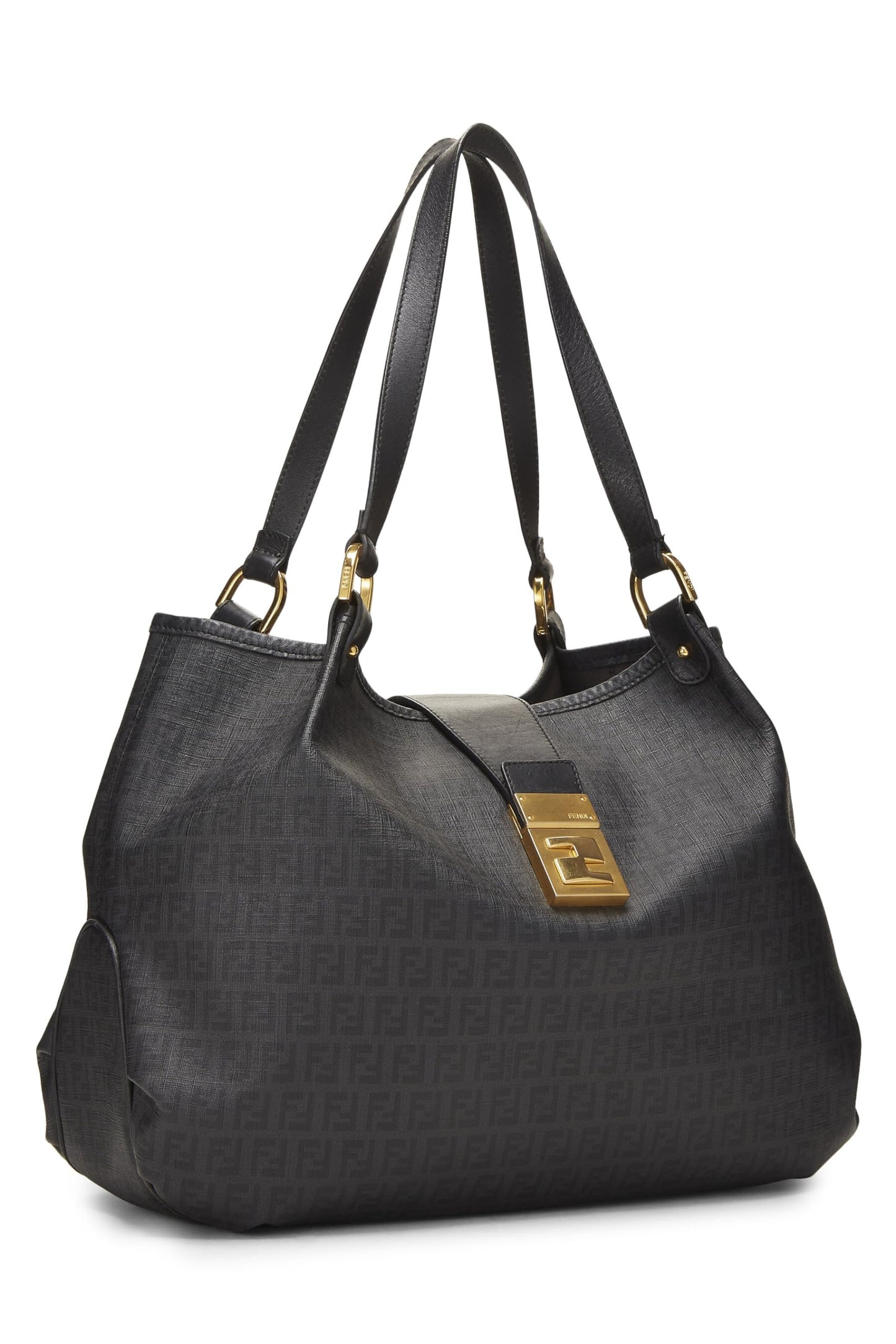 Fendi, Black Zucchino Chiusura Tote, Black