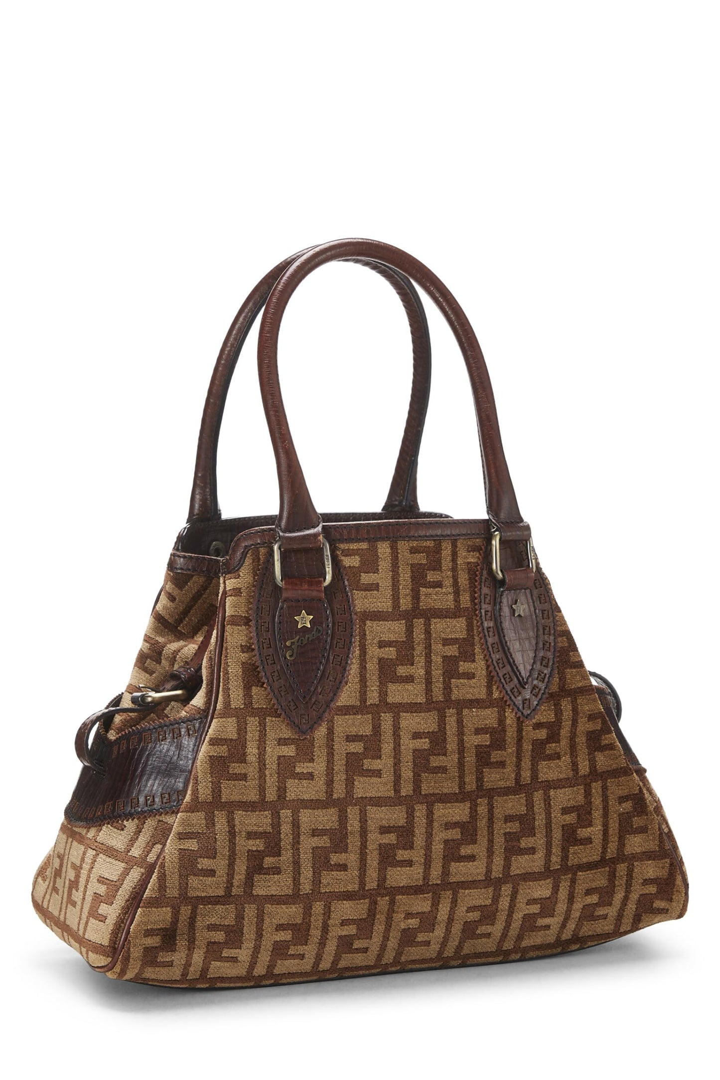 Fendi, Brown Zucca Velour Bag Du Jour Medium, Brown