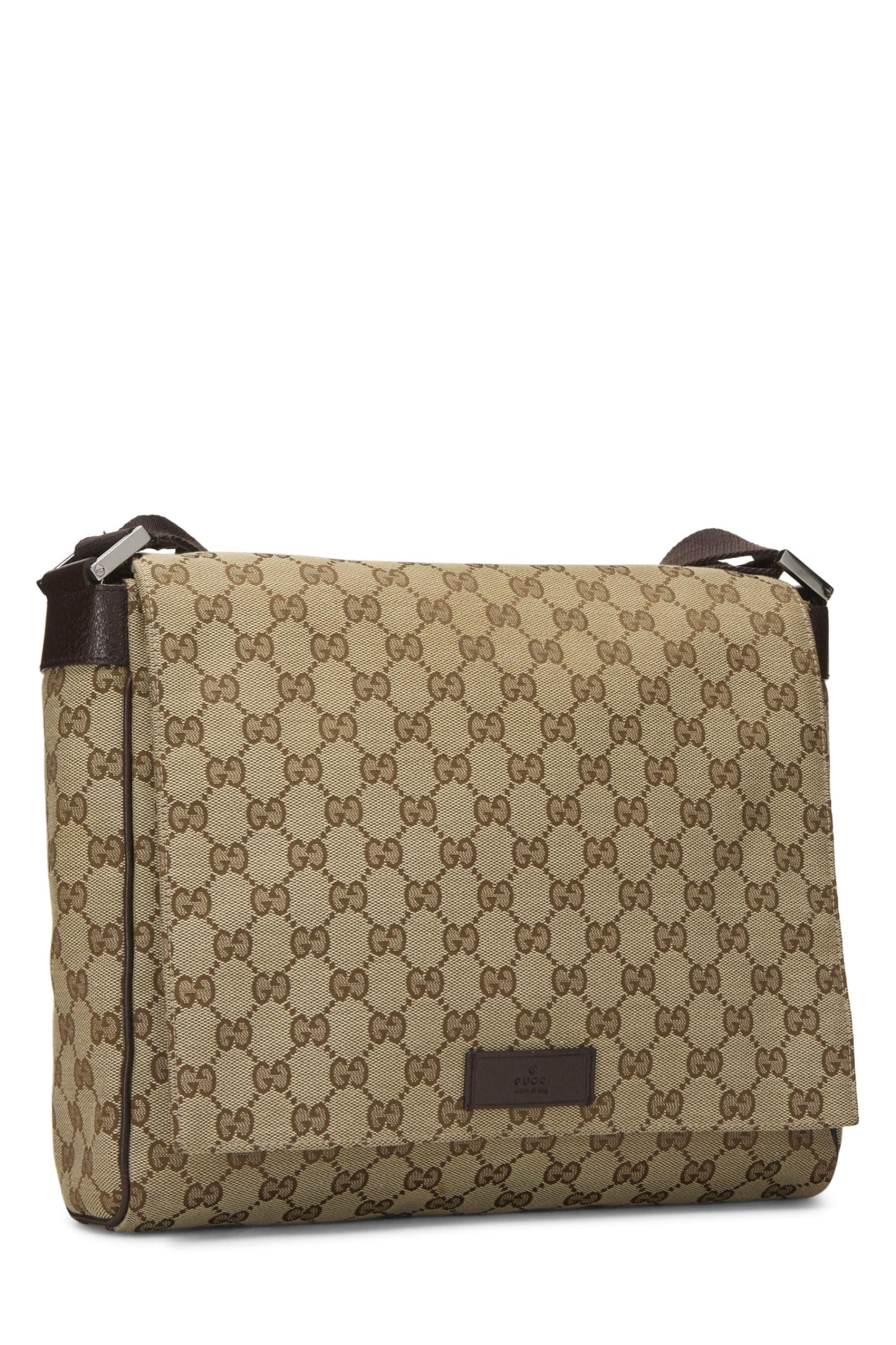 Gucci, Brown Original GG Canvas Flap Messenger, Brown