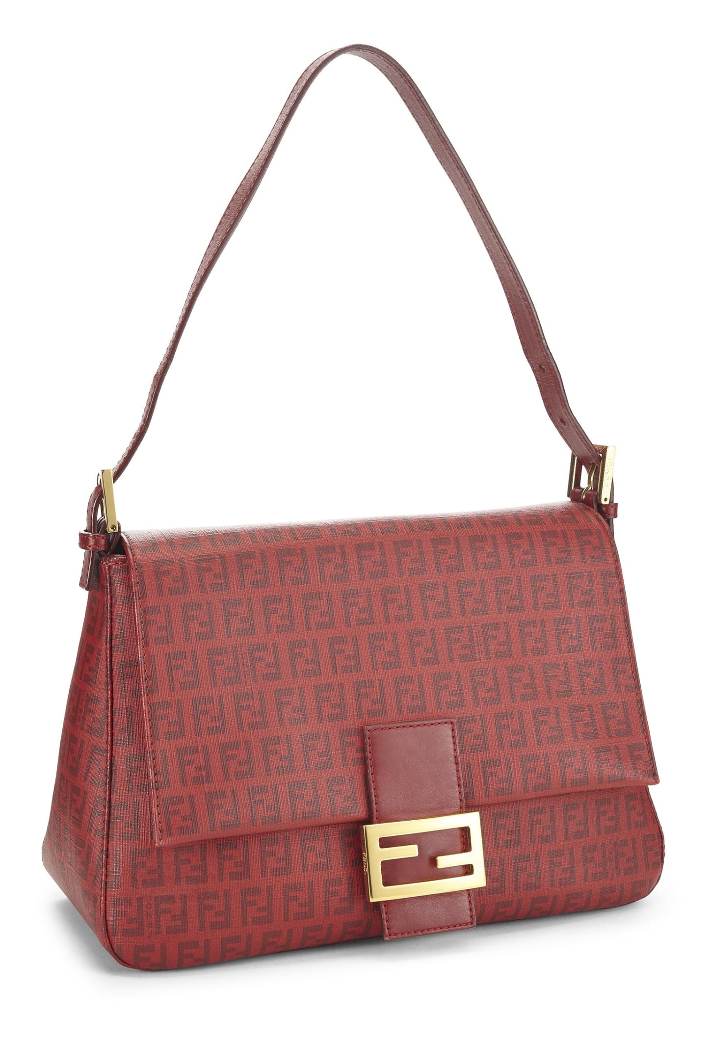Fendi, Red Zucchino Coated Canvas Mama, Red