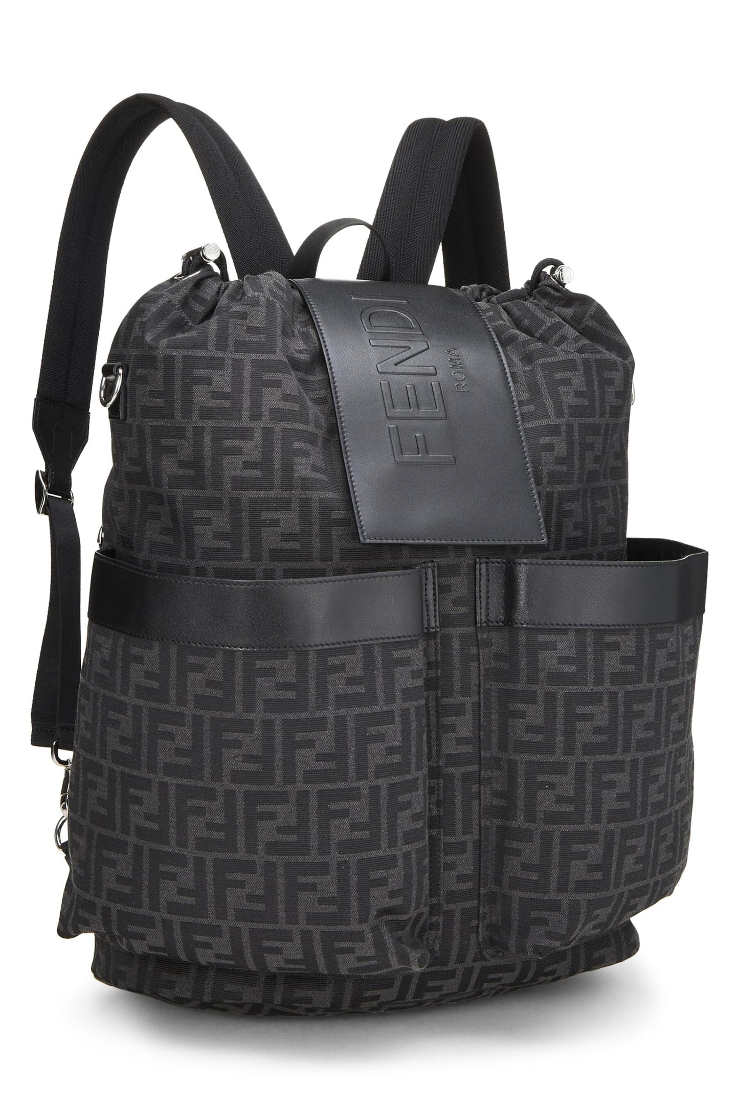 Fendi, Black Zucca Canvas Strike Backpack Large, Black