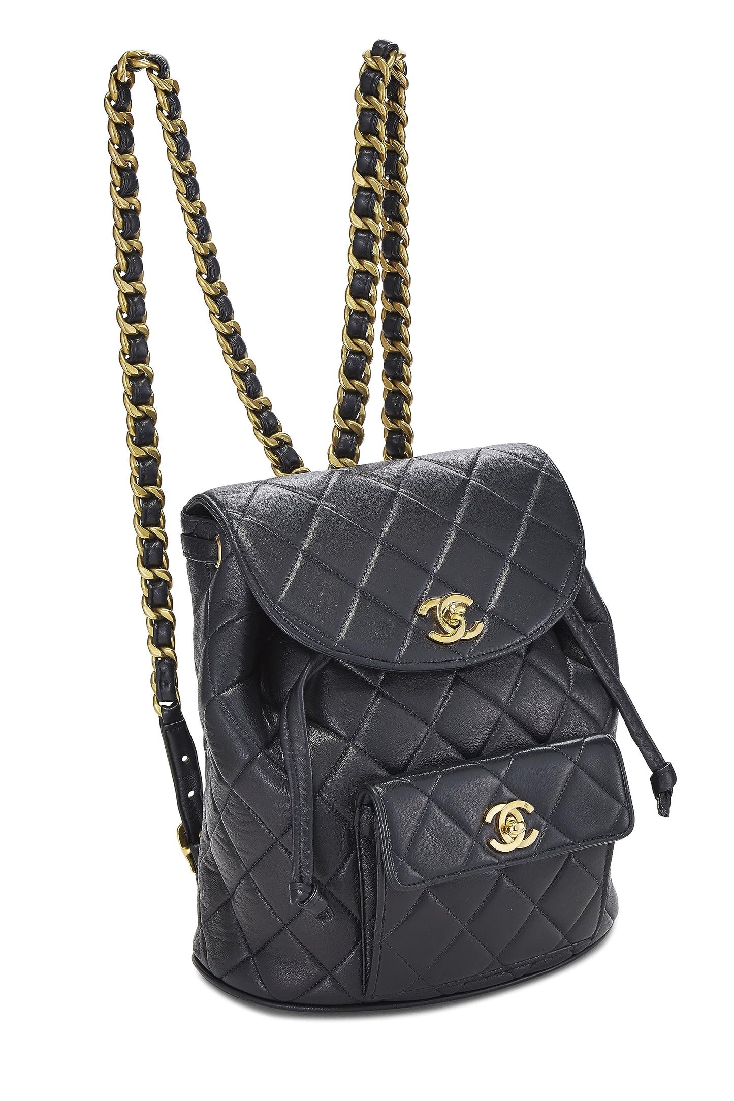 Chanel, Black Quilted Lambskin 'CC' Classic Backpack Small, Black