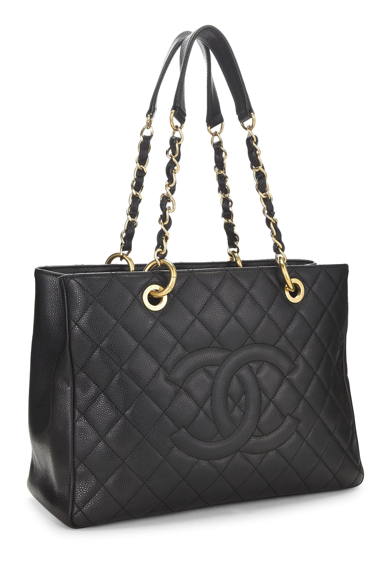 Chanel, Black Quilted Caviar Grand Shopping Tote (GST), Black
