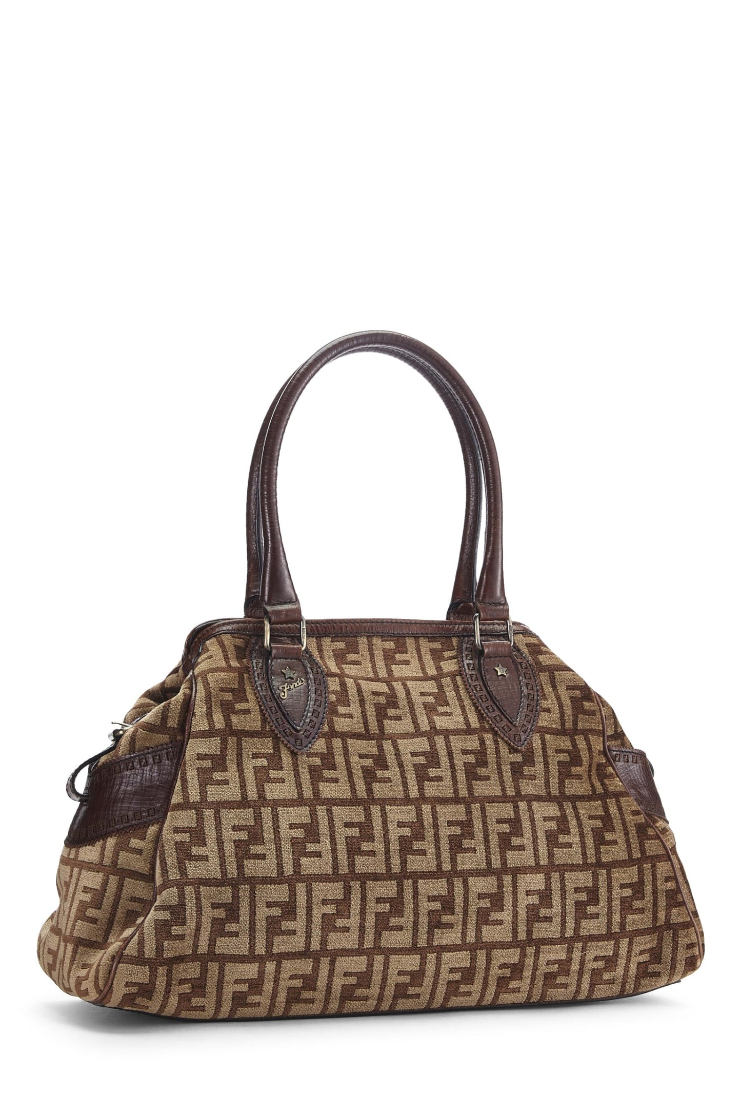Fendi, Brown Zucca Velour Bag Du Jour Medium, Brown