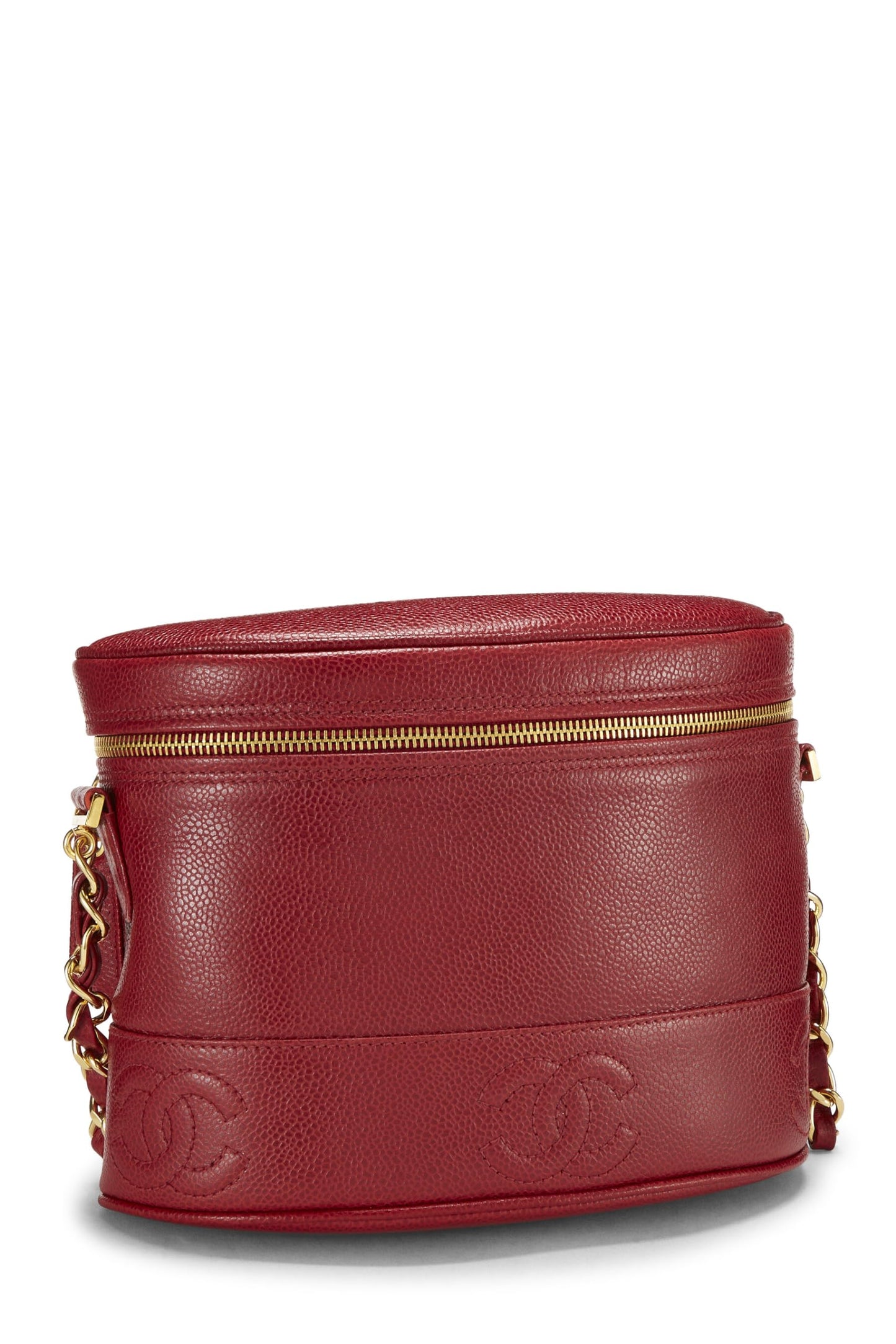 Chanel, Red Caviar 3 'CC' Binocular Bag Medium, Red
