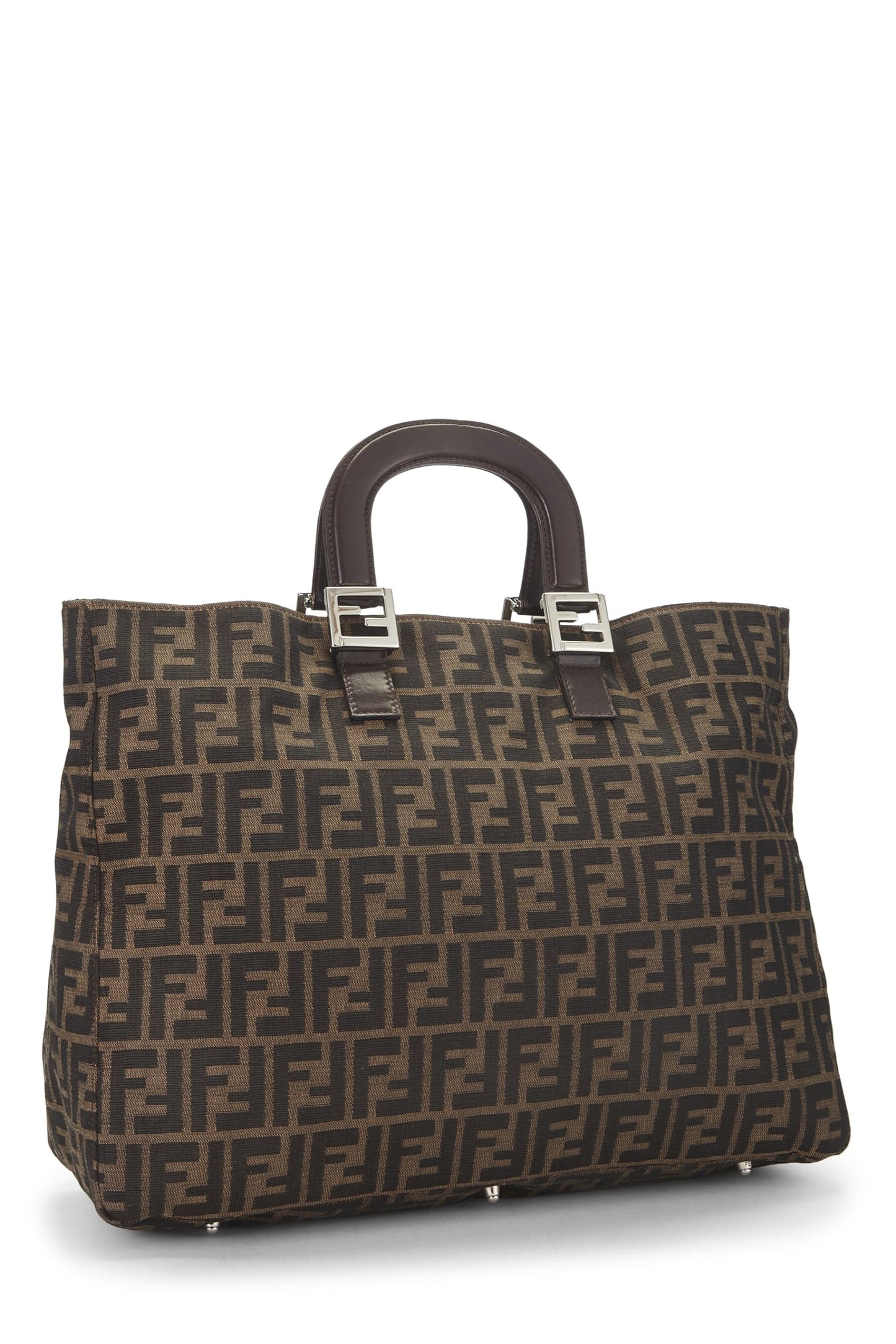 Fendi, Brown Zucca Canvas Handbag Large, Brown