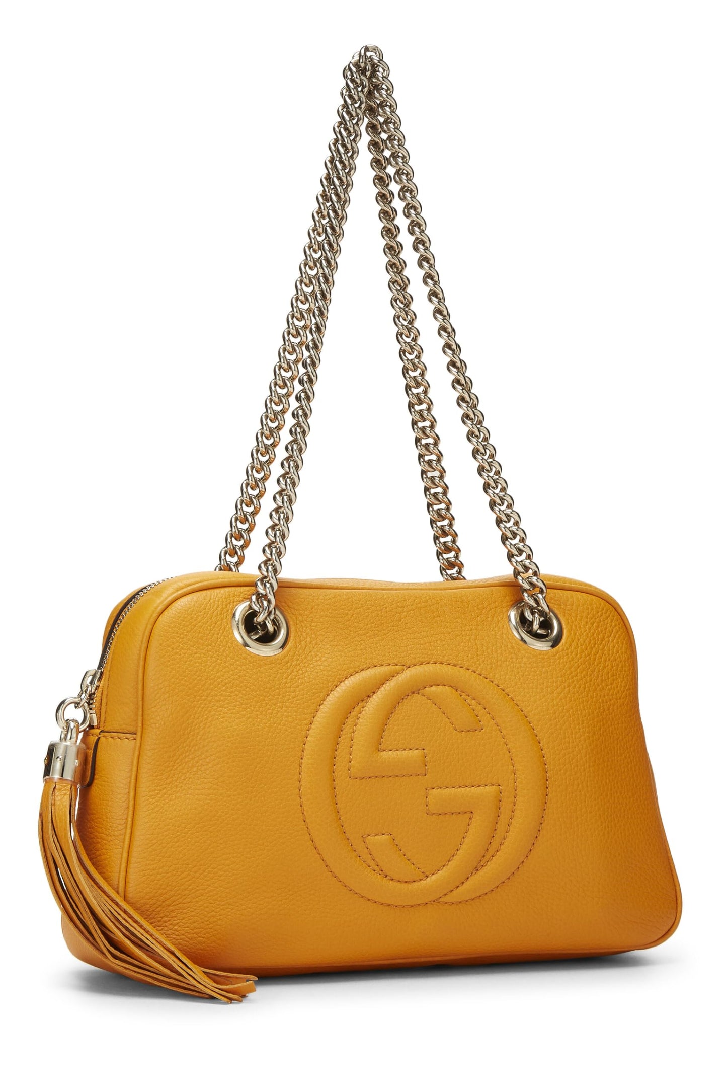 Gucci, Orange Leather Soho Chain Shoulder Bag, Orange