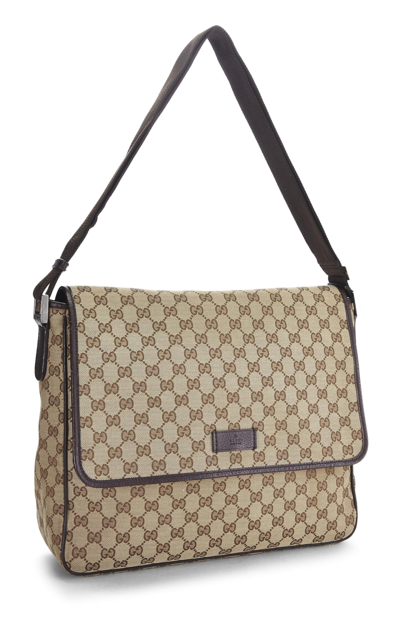 Gucci, Original GG Canvas Buckle Flap Messenger, Brown