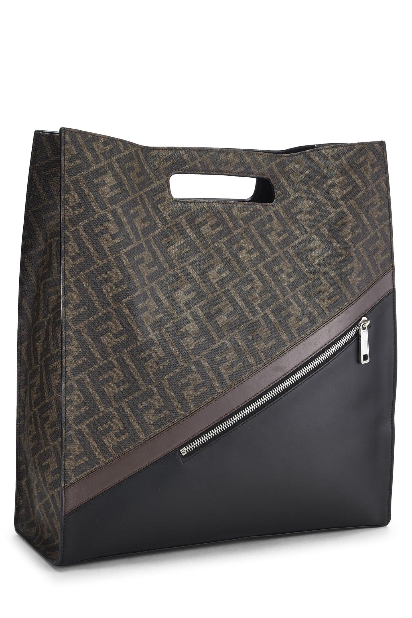 Fendi, Brown Zucca Coated Canvas Tote, Black
