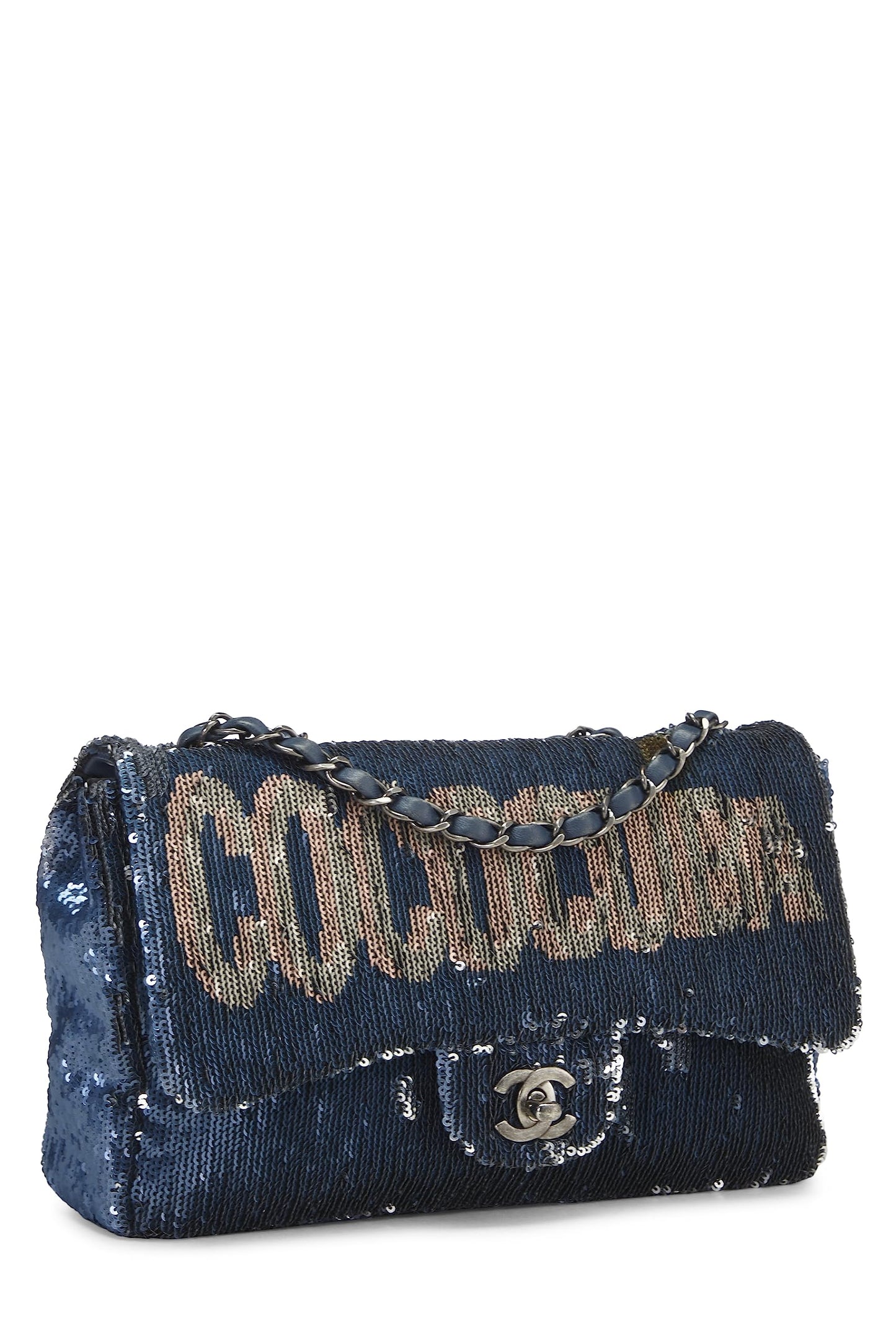 Chanel, Paris-Cuba Navy Sequin Classic Flap Bag Medium, Navy