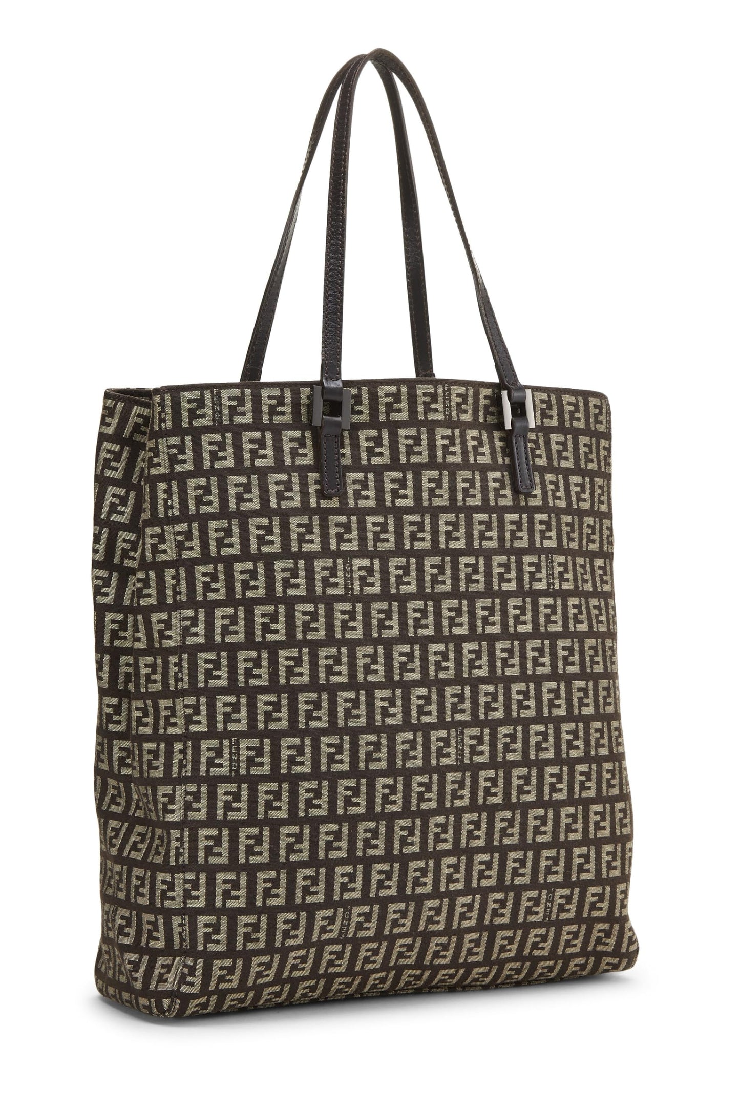 Fendi, Brown Zucca Canvas Selleria Vertical Tote Small, Brown