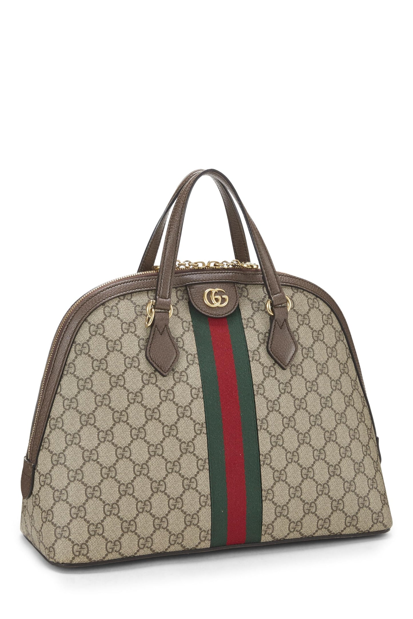 Gucci, Brown Original GG Supreme Ophidia Dome Shoulder Bag Small, Brown