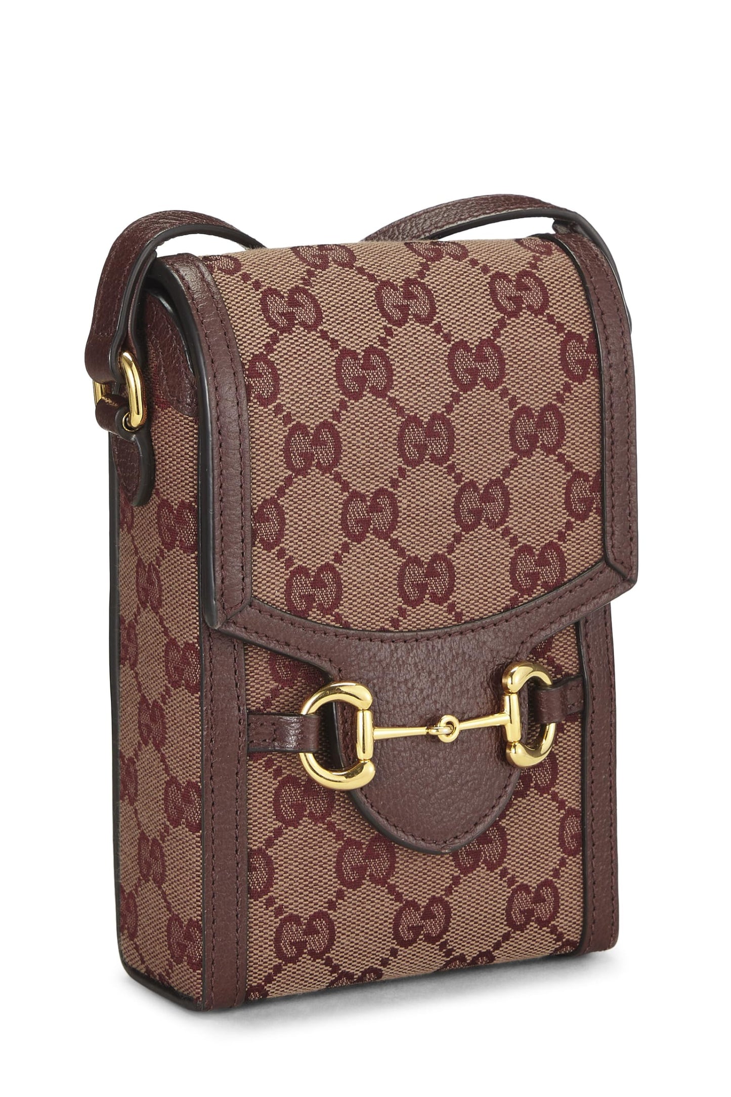 Gucci, Burgundy Original GG Canvas Horsebit Crossbody, Burgundy