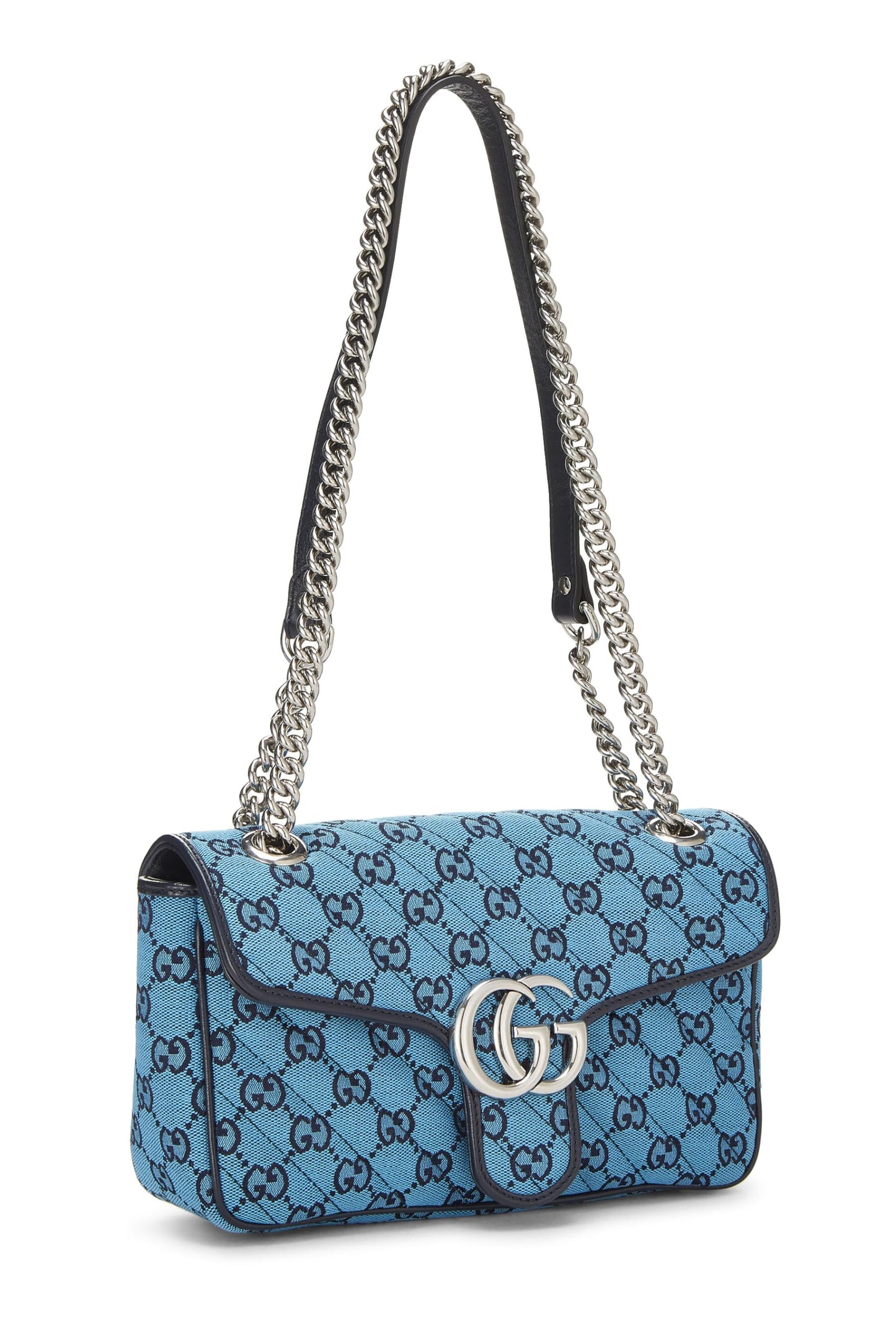 Gucci, Blue GG Canvas Marmont Shoulder Bag Small, Blue