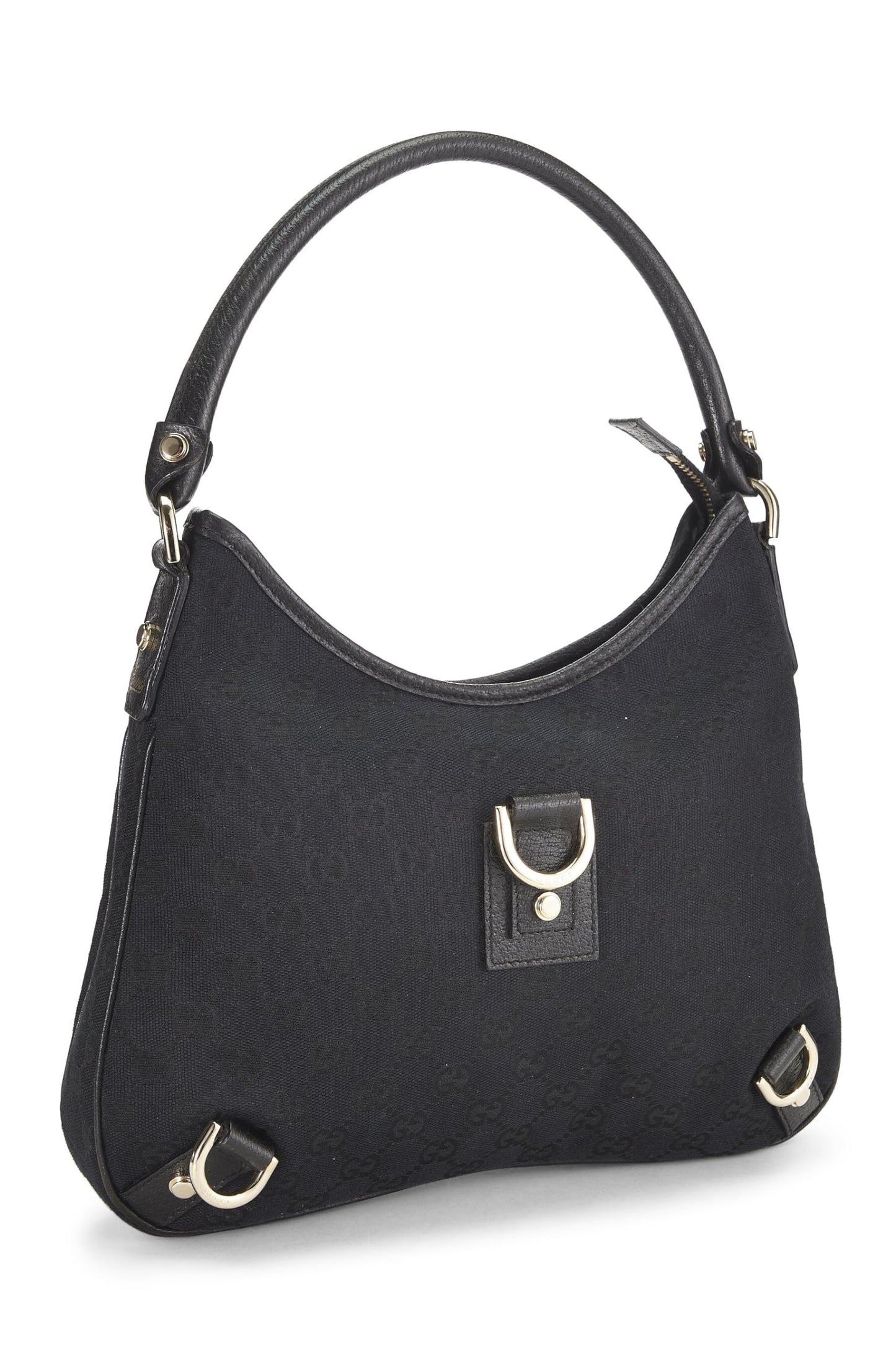 Gucci, Black Original GG Canvas D-Ring Abbey Hobo Bag Small, Black