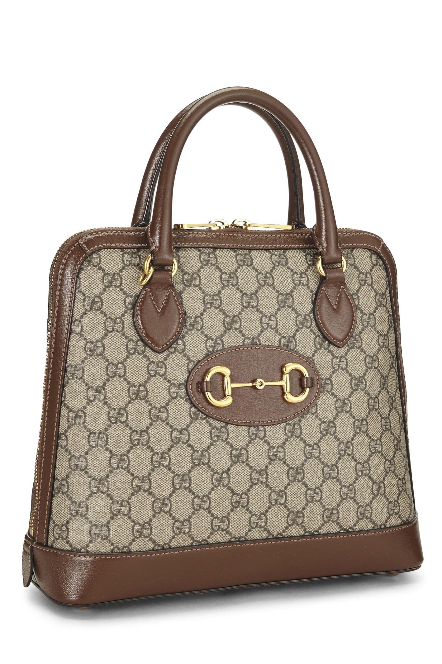 Gucci, Brown Original GG Supreme 1955 Horsebit Top Handle Bag, Brown