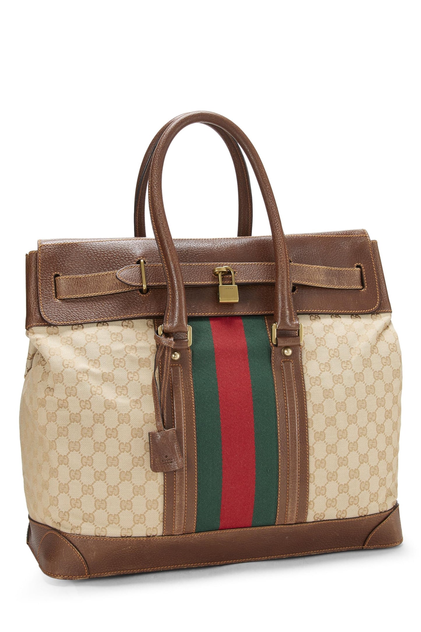 Gucci, Brown Original GG Canvas Web Travel Tote, Brown